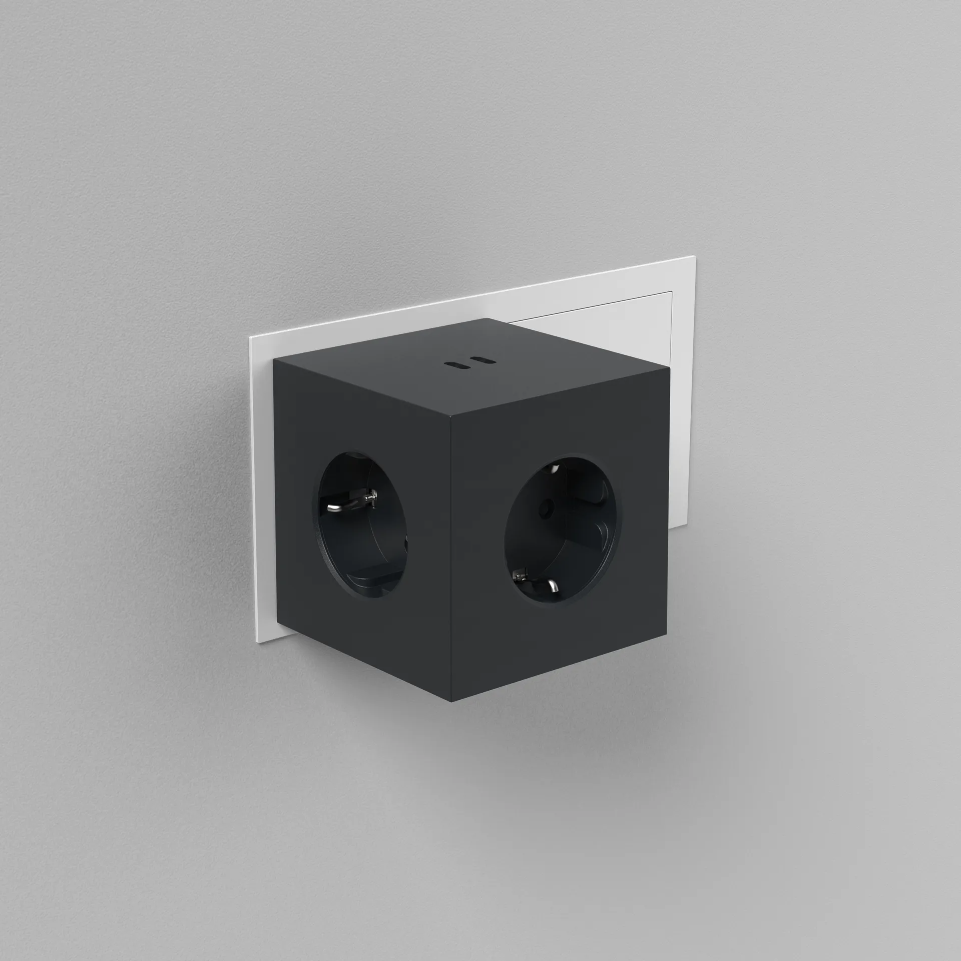 Square 2 outlet, Stockholm Black Avolt