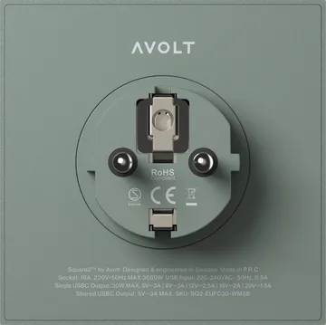 Square 2插座 - 橡木绿色 - Avolt