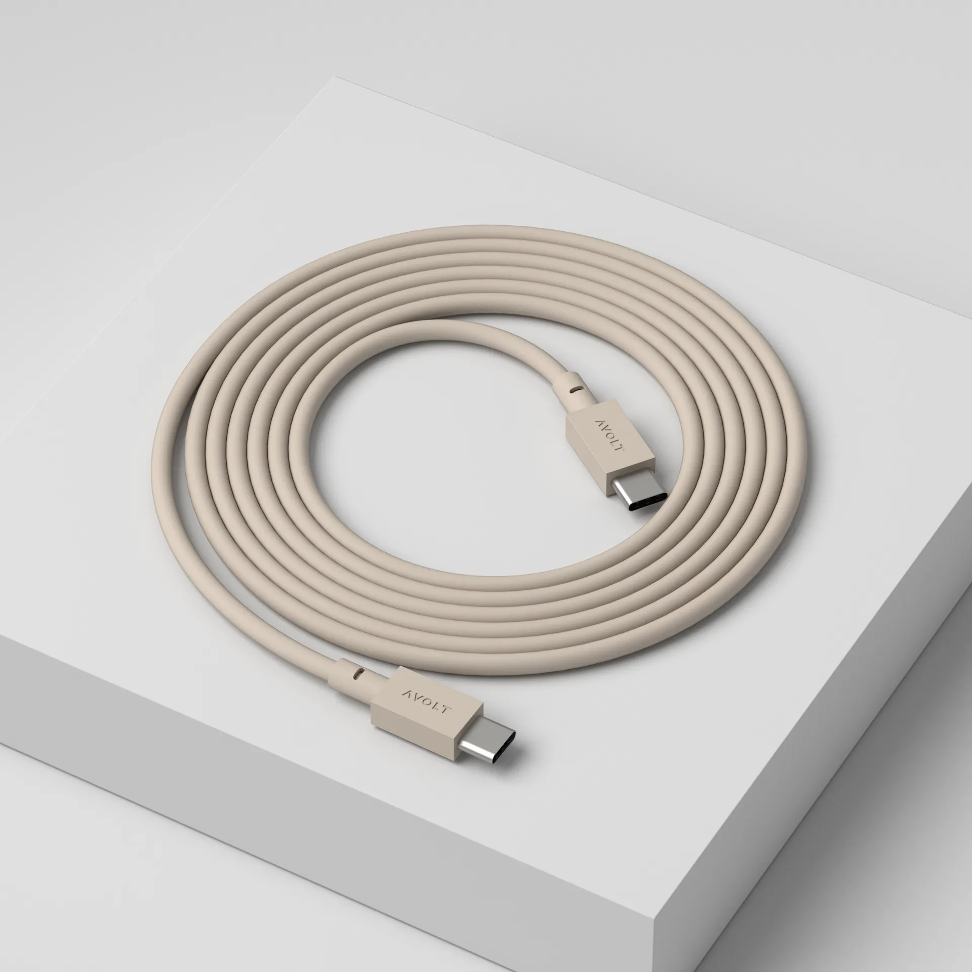USB-C转USB-C充电数据线2m, 游牧沙色 Avolt