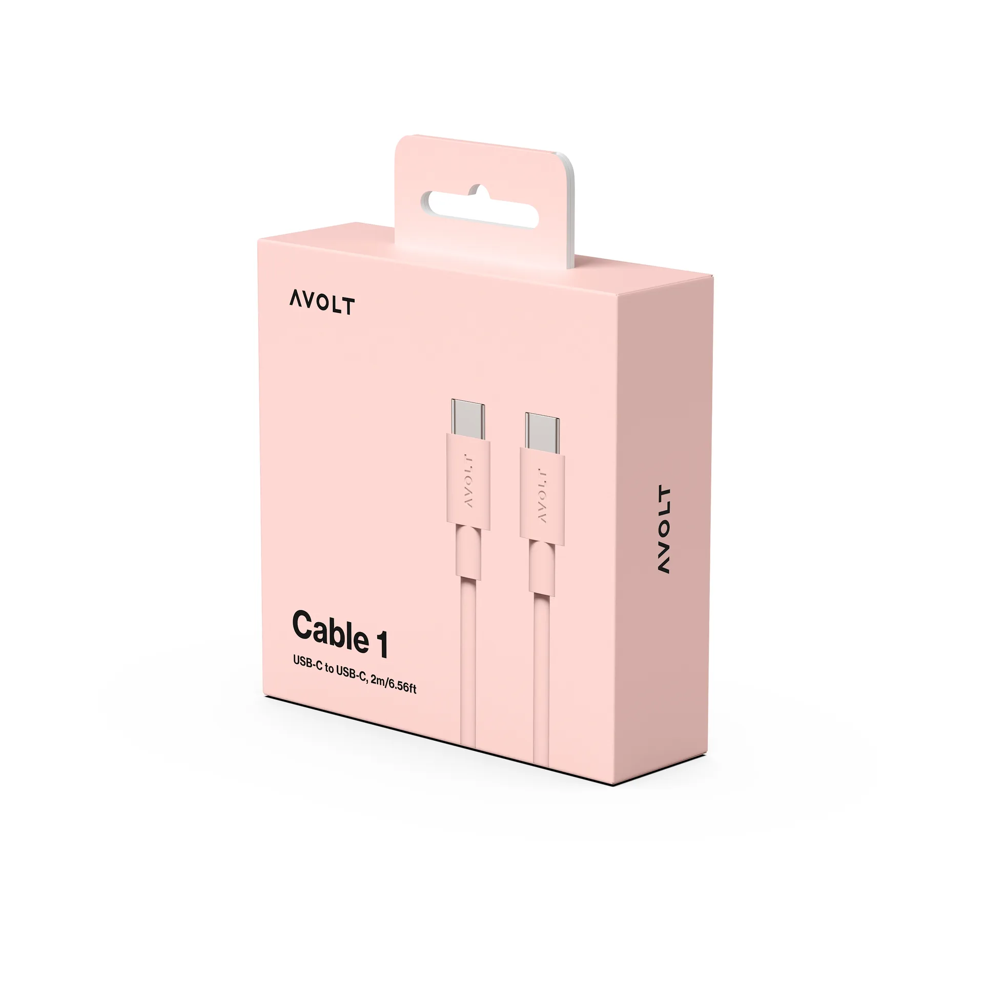 USB-C转USB-C充电数据线2m, 新粉色 Avolt