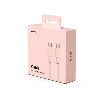 USB-C转USB-C充电数据线2m - 新粉色 - Avolt