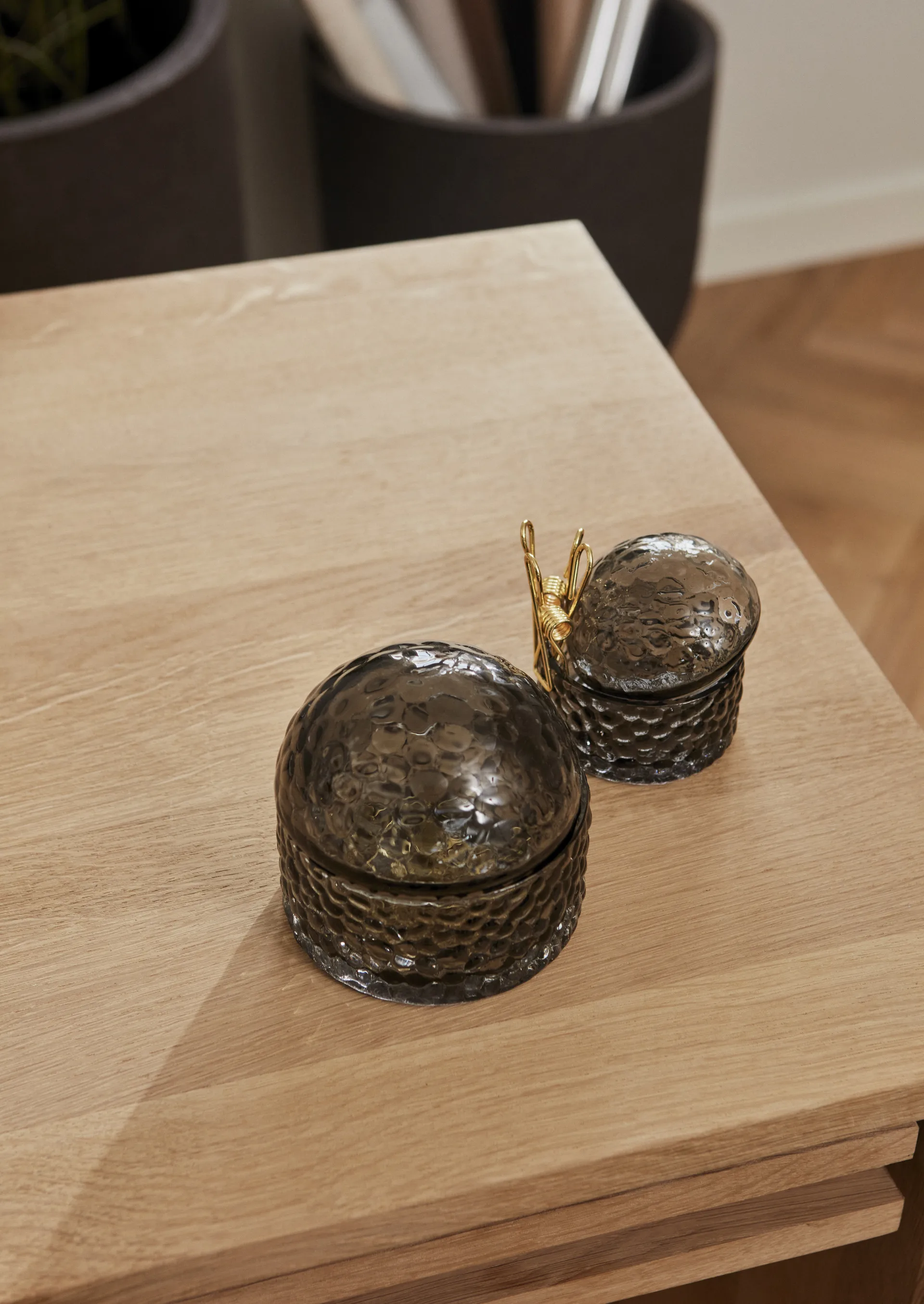 Arura box with lid 11 cm, 黑色 AYTM