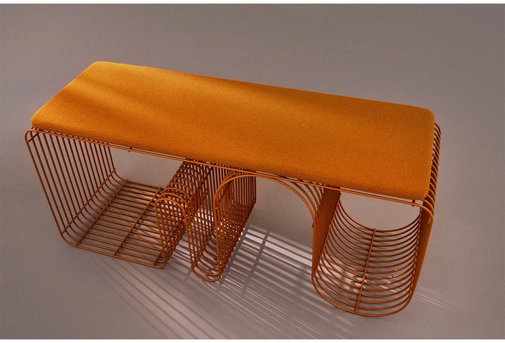 Curva 休憩长凳 100cm, 琥珀色 AYTM