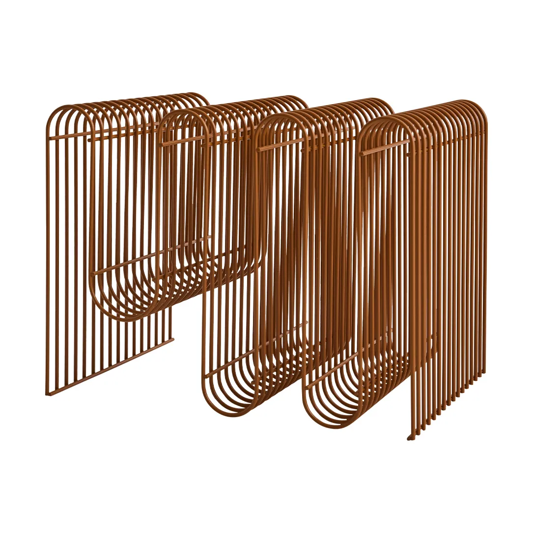 Curva newspaper stand, Amber AYTM