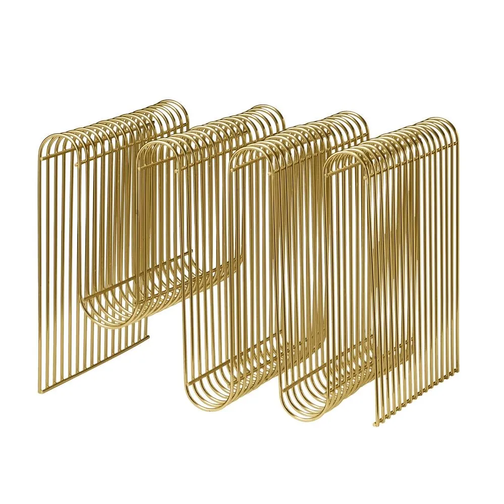 Curva newspaper stand, brass AYTM