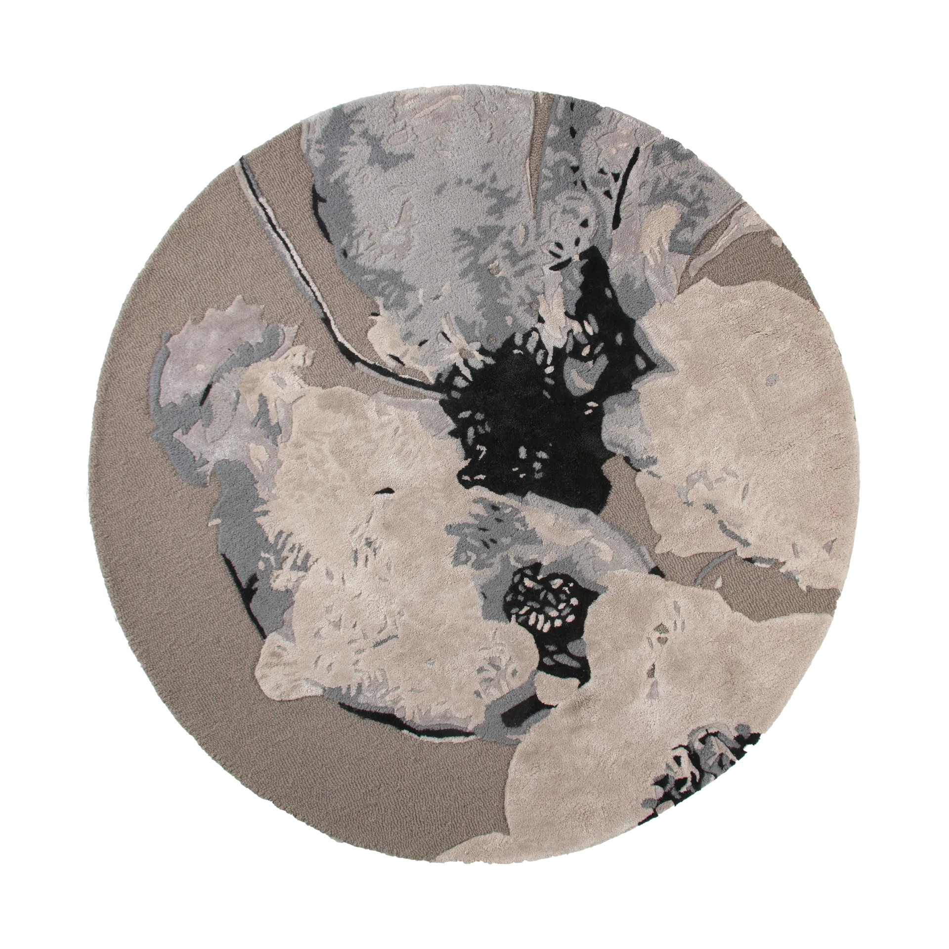 Floreo 地毯 Ø130 cm, 灰色-白色 AYTM