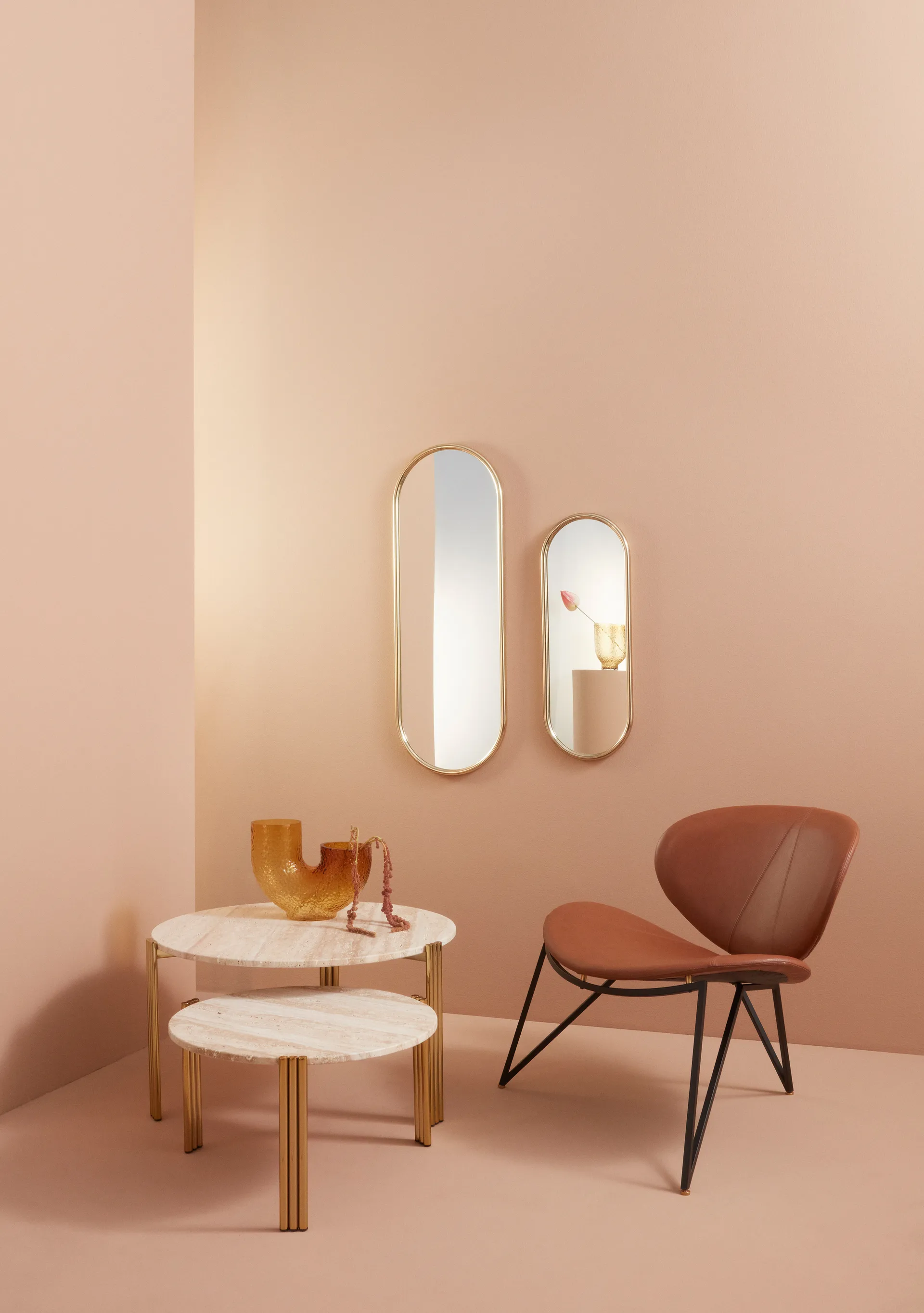 Semper lounge 椅子, 黑色-琥珀棕色 AYTM