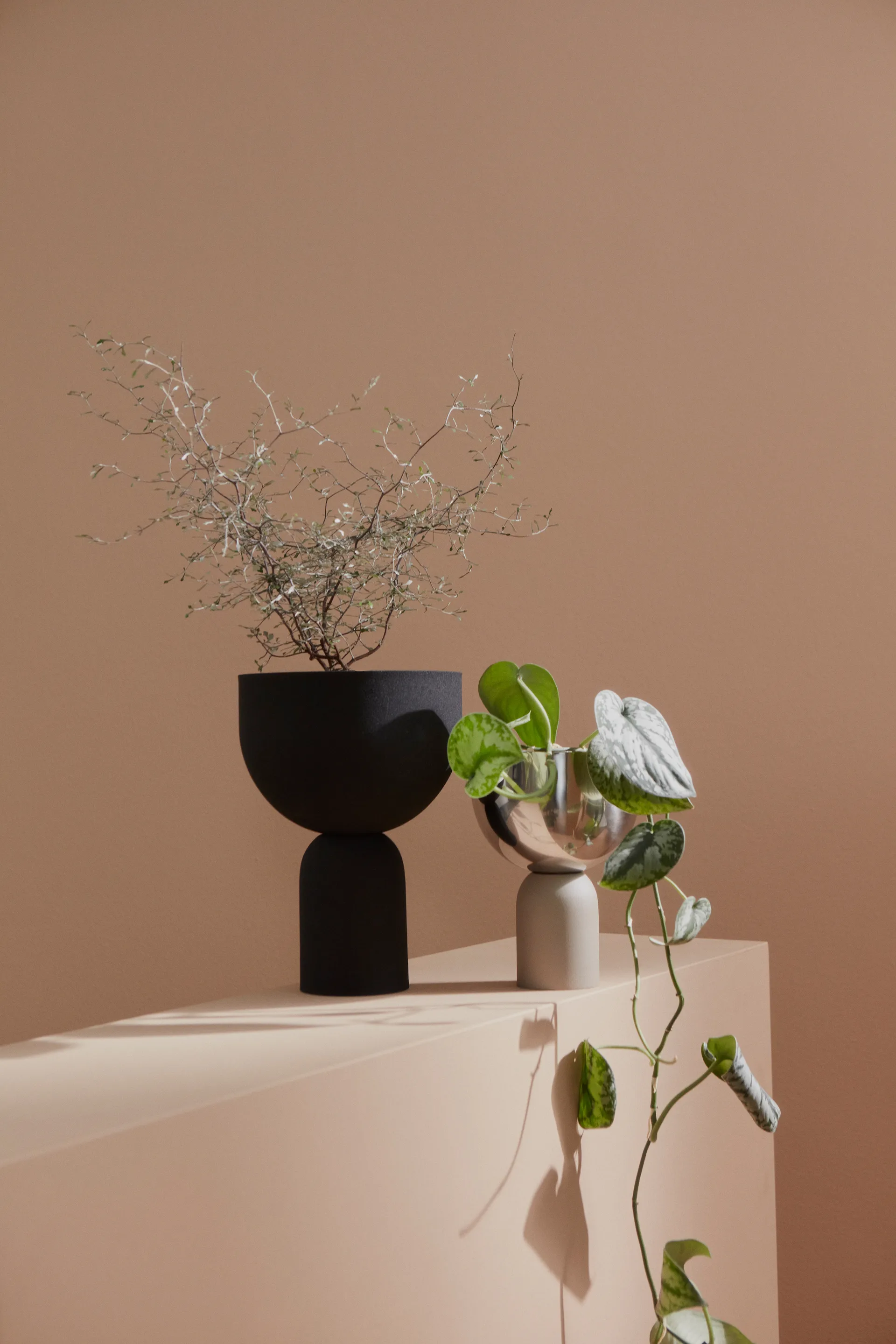 Torus 花盆  Ø22 cm, 黑色-黑色 AYTM