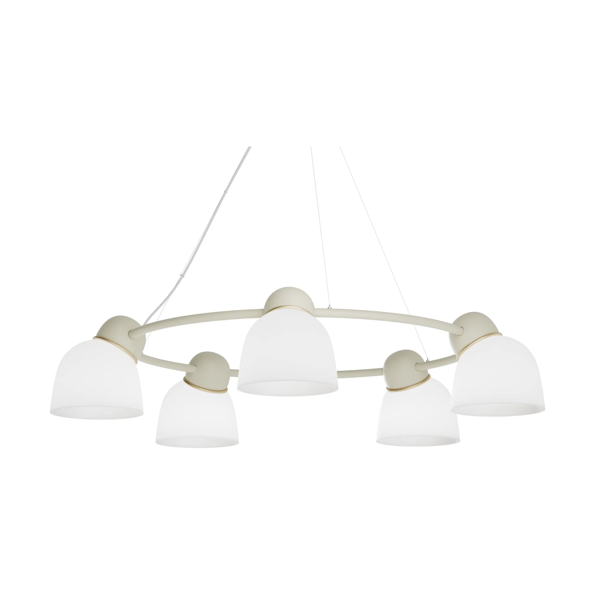 Bird 枝形吊灯 Ø95.3 cm, 沙色-黄铜-蛋白石 玻璃 Belid