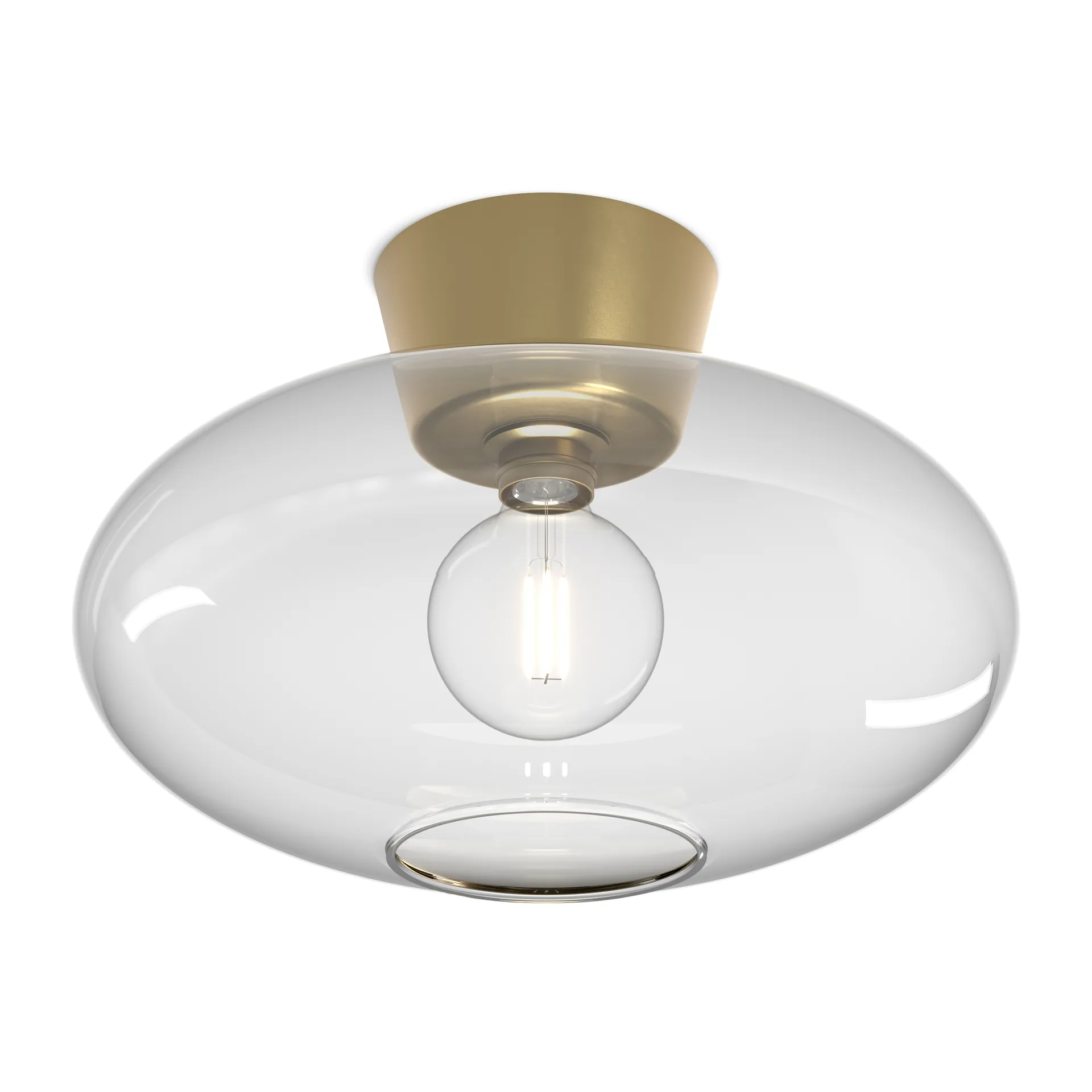 Bullo ceiling 灯 XL clear glass Ø38 cm, Brass Belid