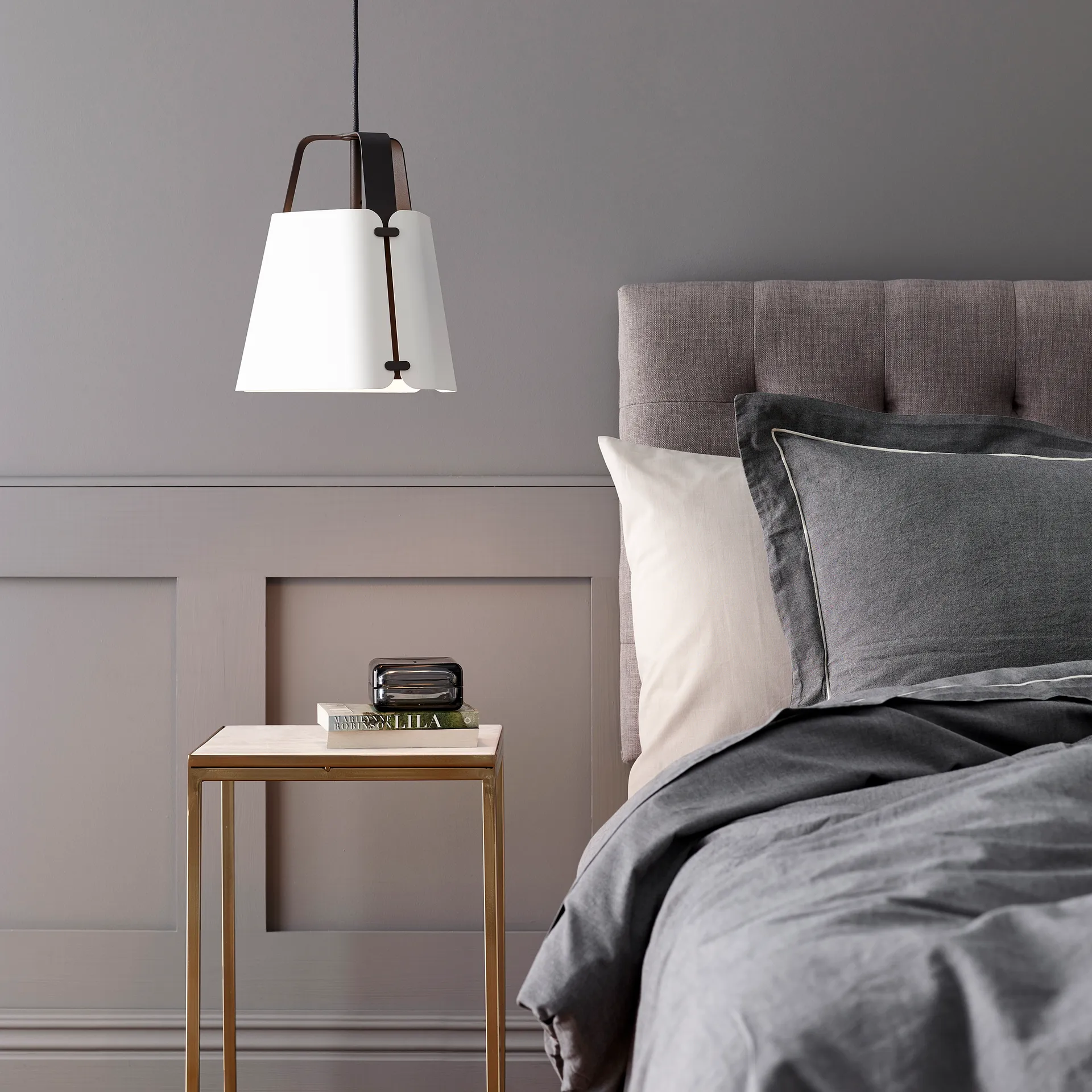 Fold 吊灯 Ø34 cm, antracit-白色-stucture Belid