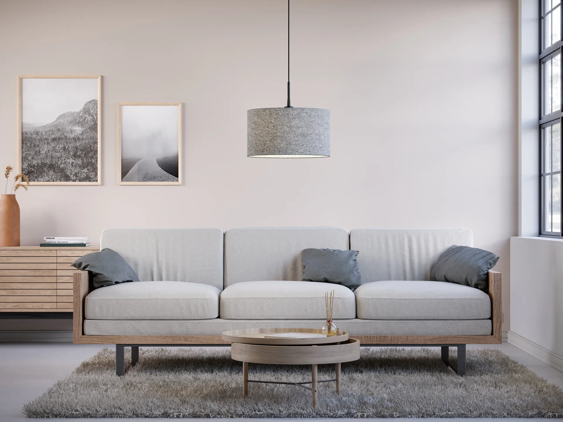 Soft 吊灯 Ø40 cm, 灰色 wool Belid