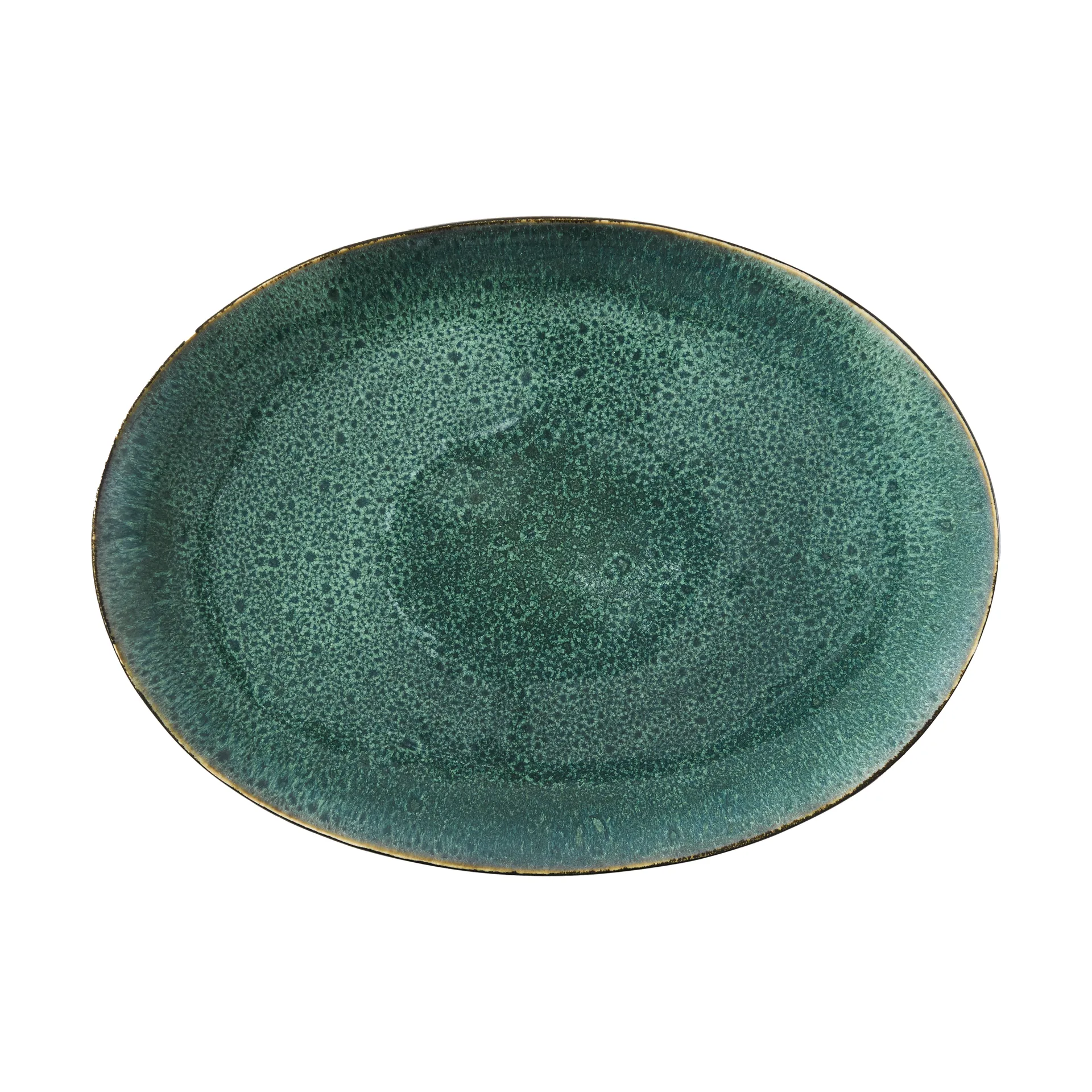 Bitz椭圆形分餐盘 45x34cm, 黑色_绿色 Bitz