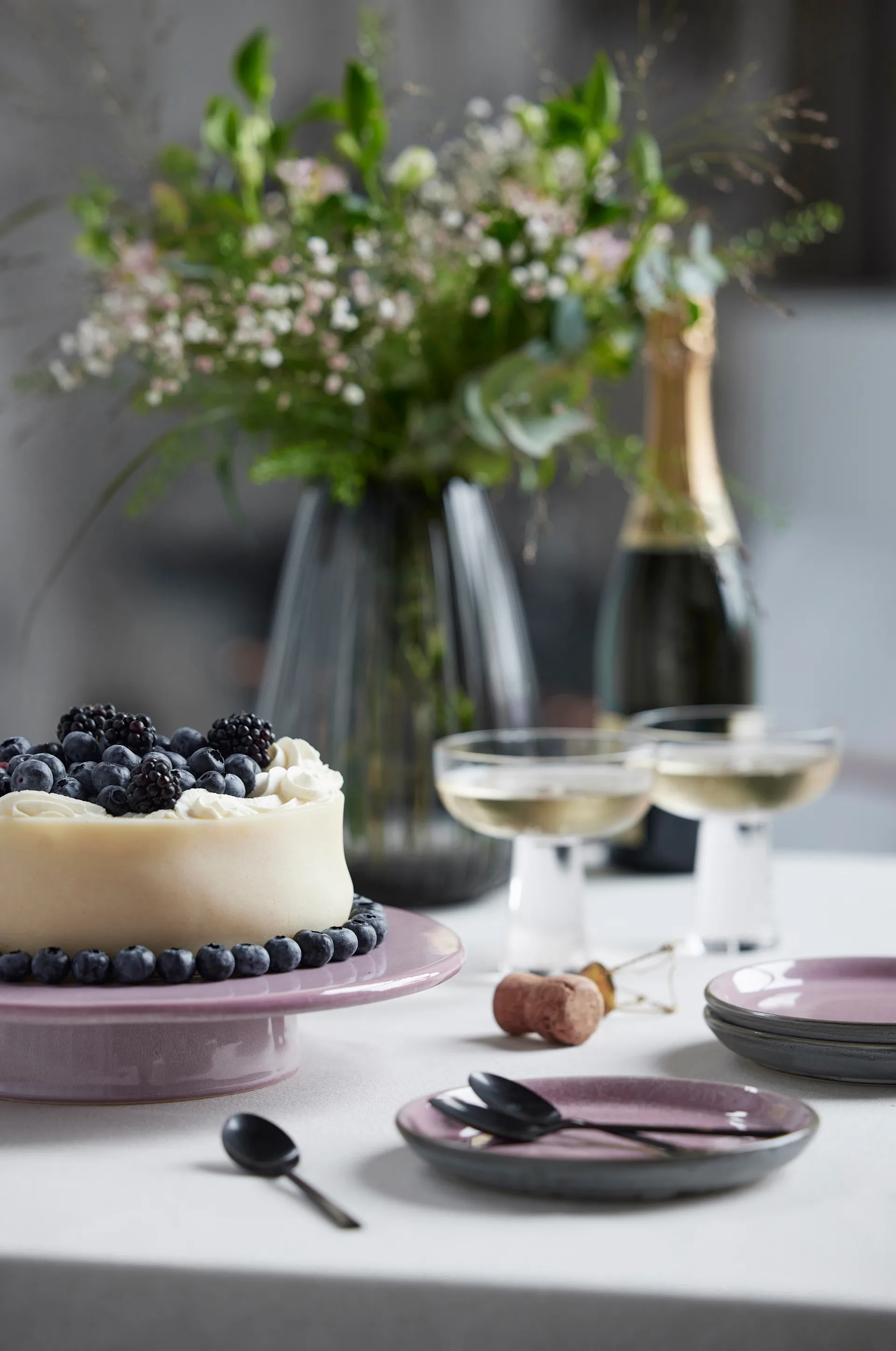 Bitz cake dish on foot Ø30 cm, Dark 蓝色 Bitz