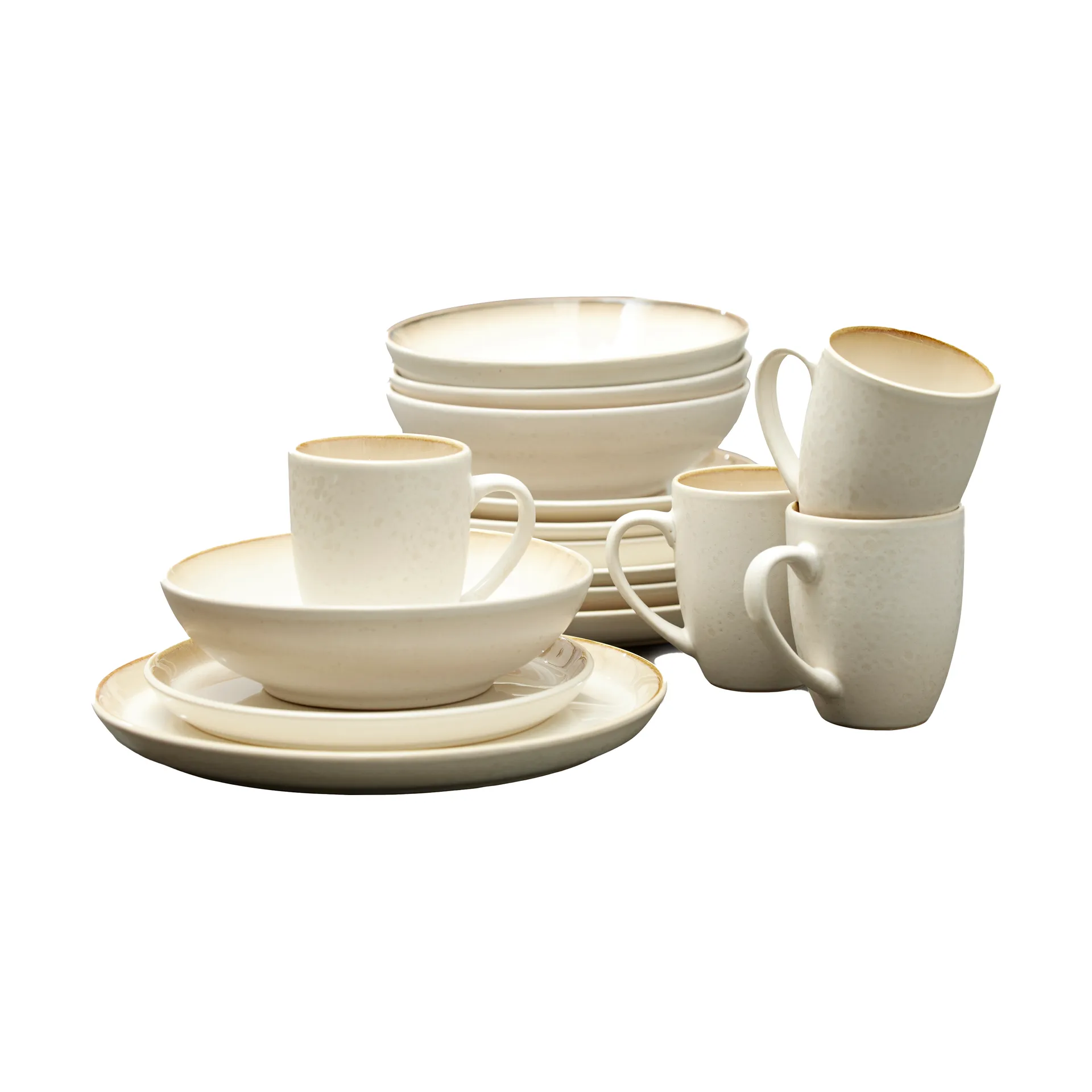 Bitz dinnerware 套装 16件, Cream 白色 Bitz