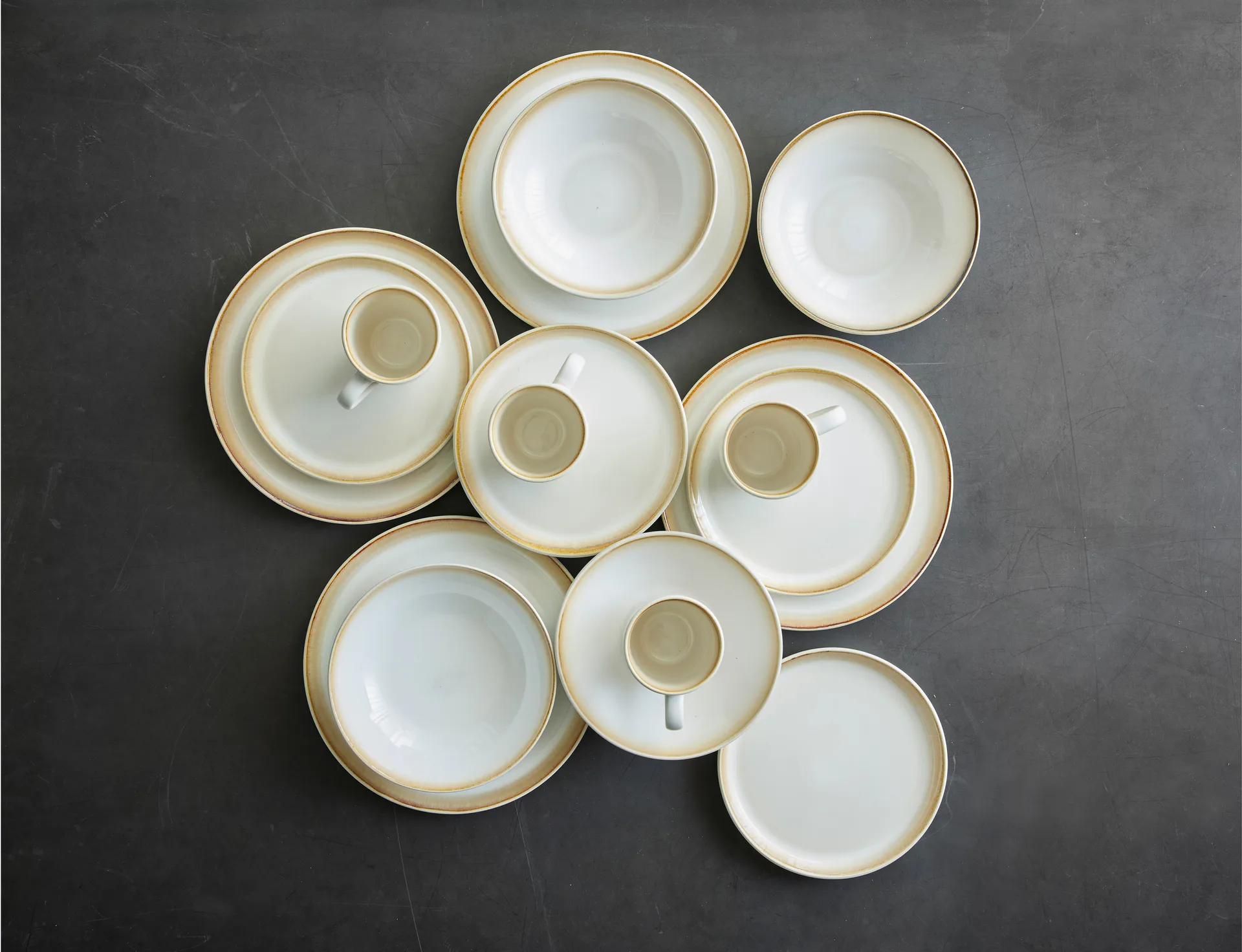 Bitz dinnerware 套装 16件, Cream 白色 Bitz