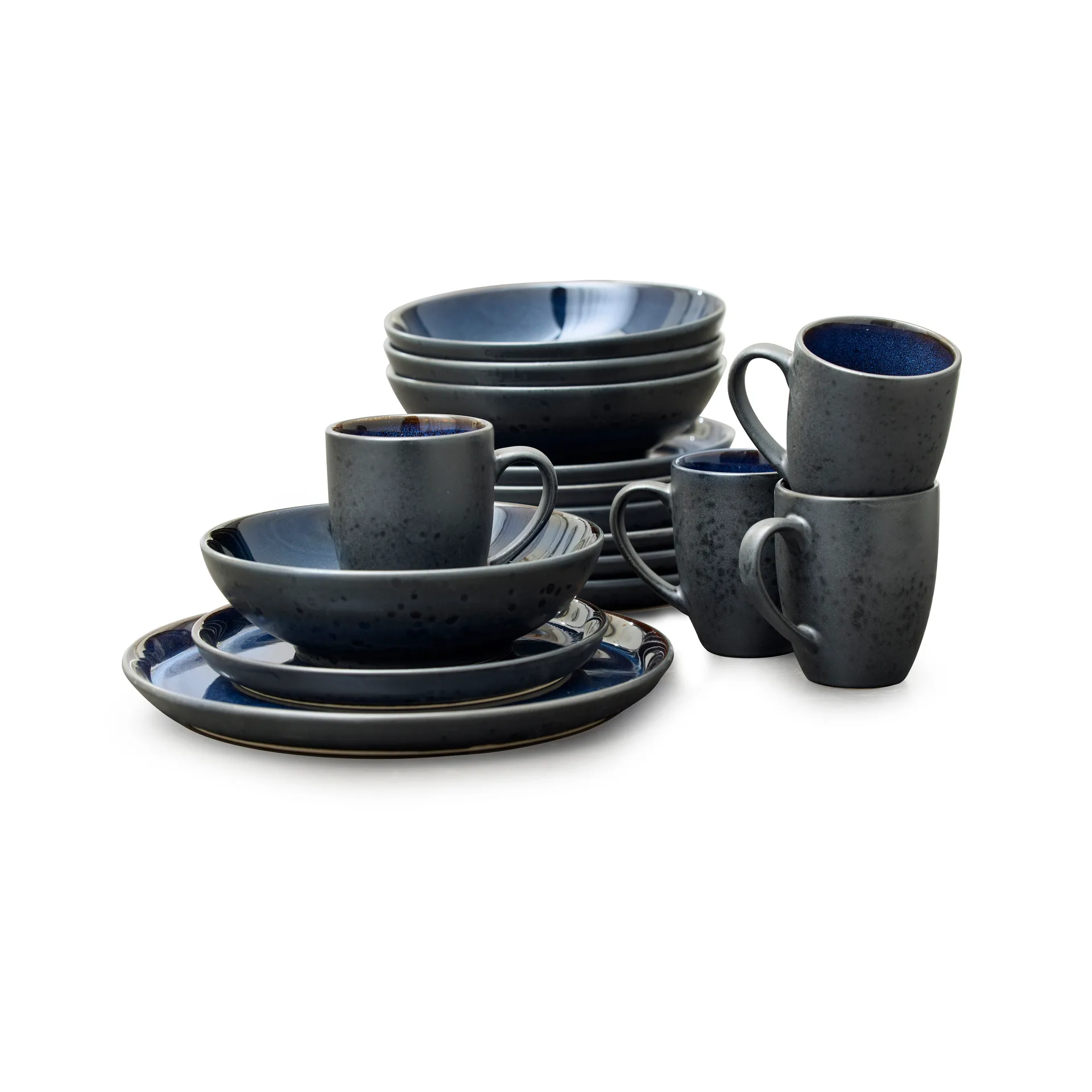 Bitz dinnerware 套装 16件, 钴蓝色 Bitz