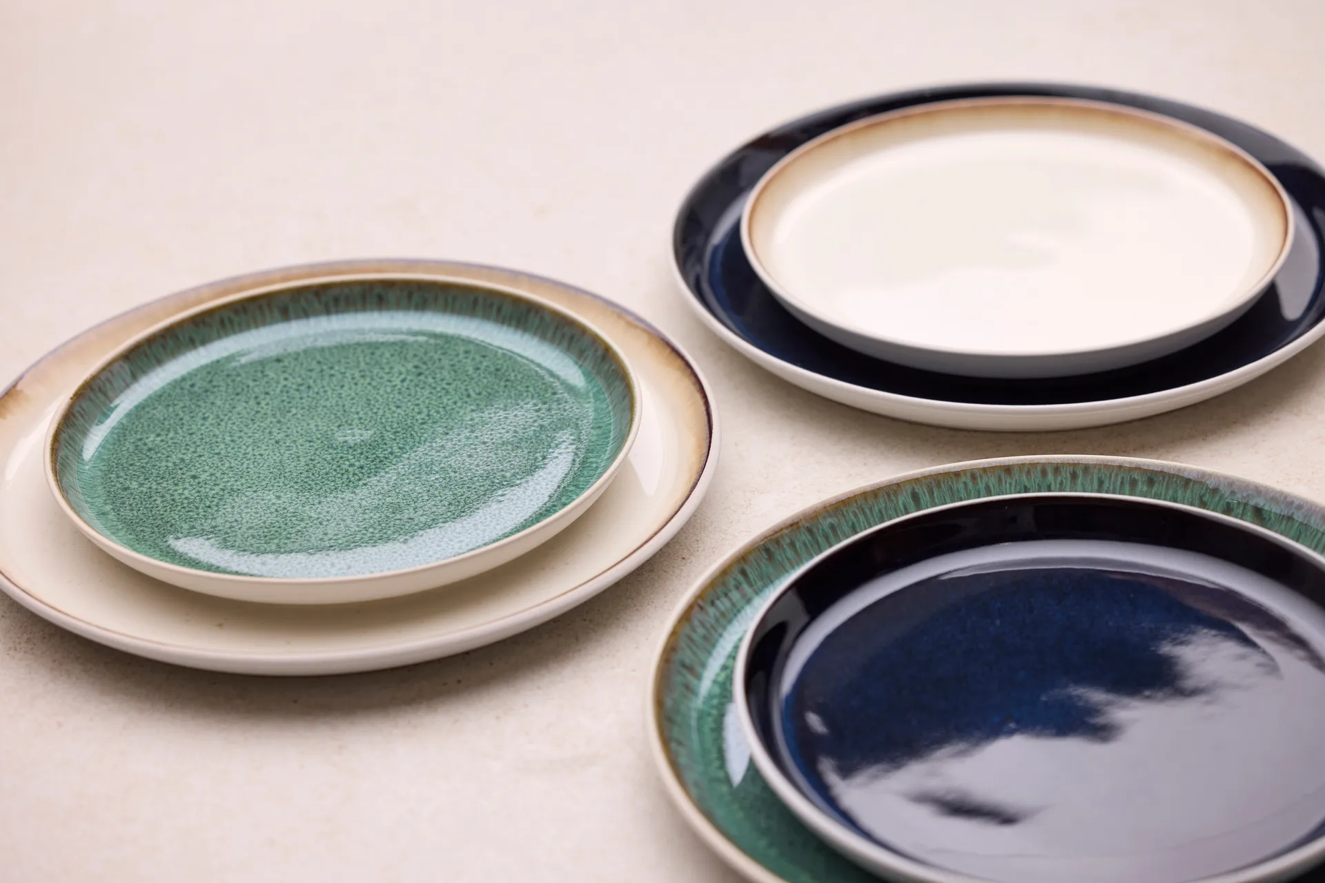 Bitz 盘子 gastro Ø 21 cm, 白色–深蓝 Bitz