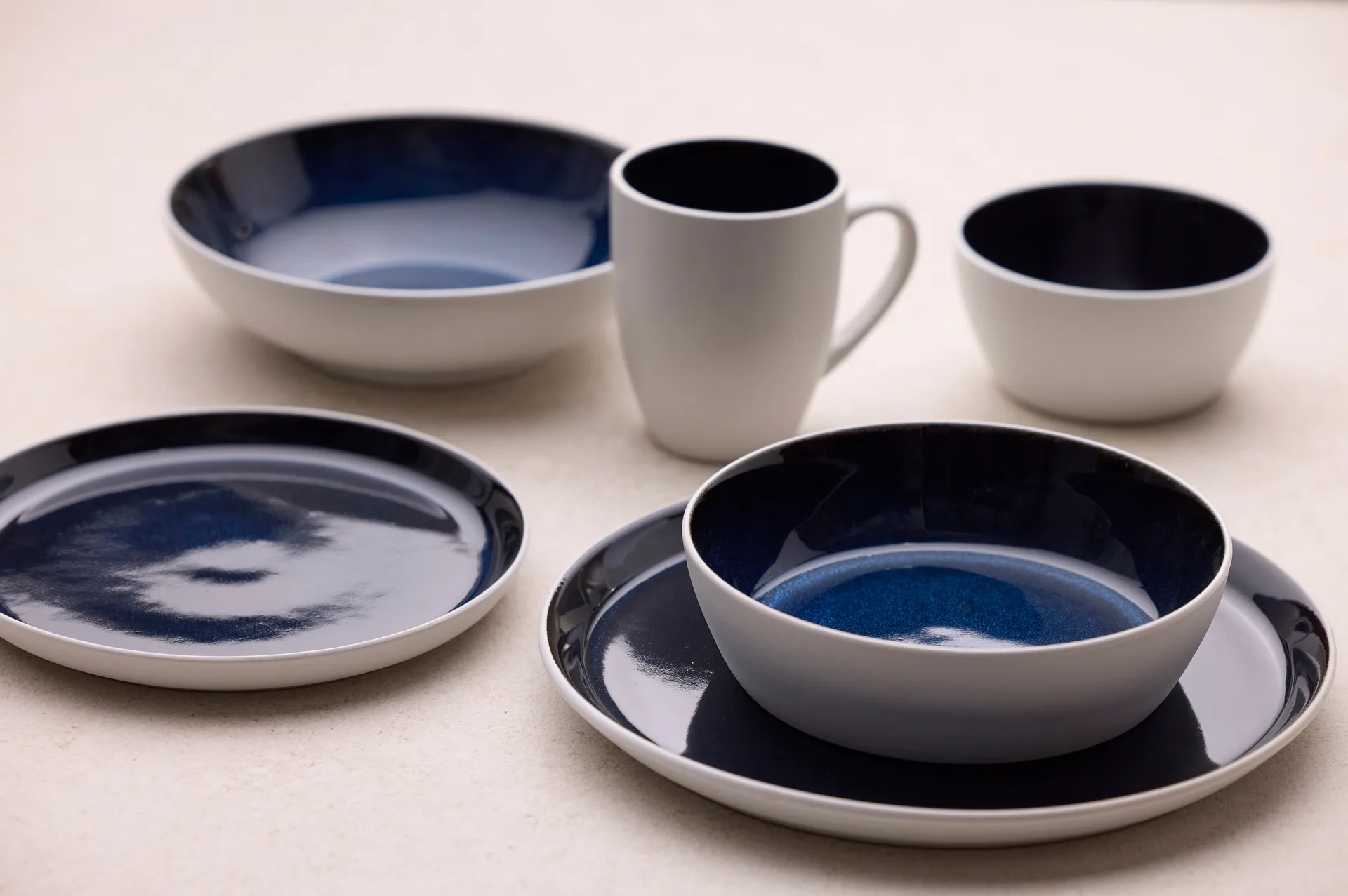 Bitz 盘子 gastro Ø27 cm, 白色-深蓝 Bitz