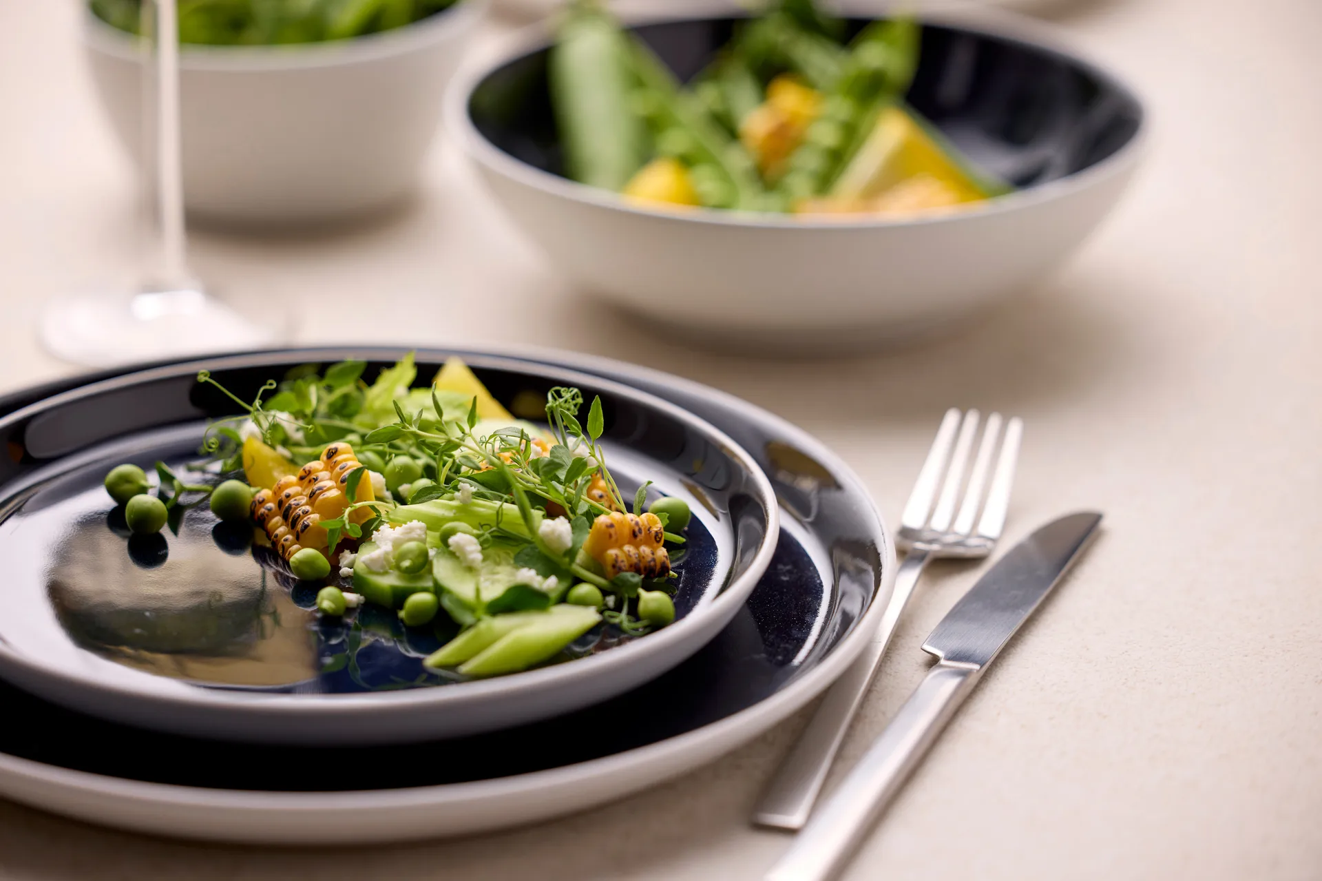 Bitz 盘子 gastro Ø27 cm, 白色-深蓝 Bitz