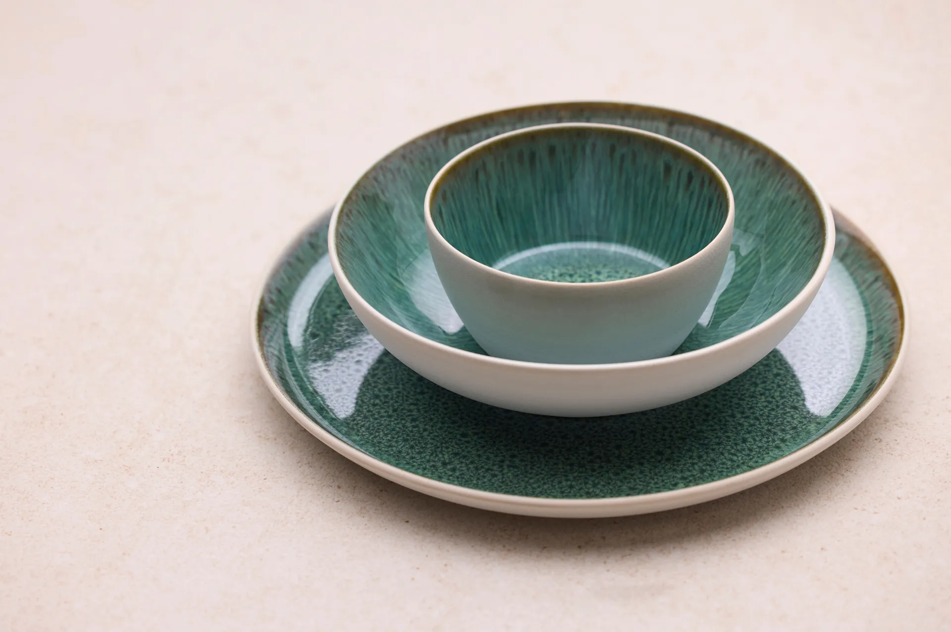 Bitz 盘子 gastro Ø27 cm, 白色-绿色 Bitz