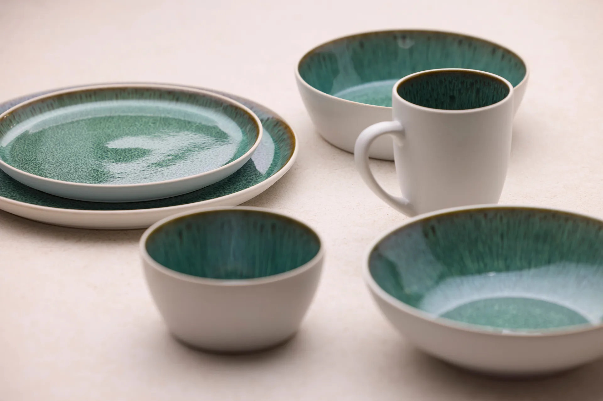 Bitz 盘子 gastro Ø27 cm, 白色-绿色 Bitz