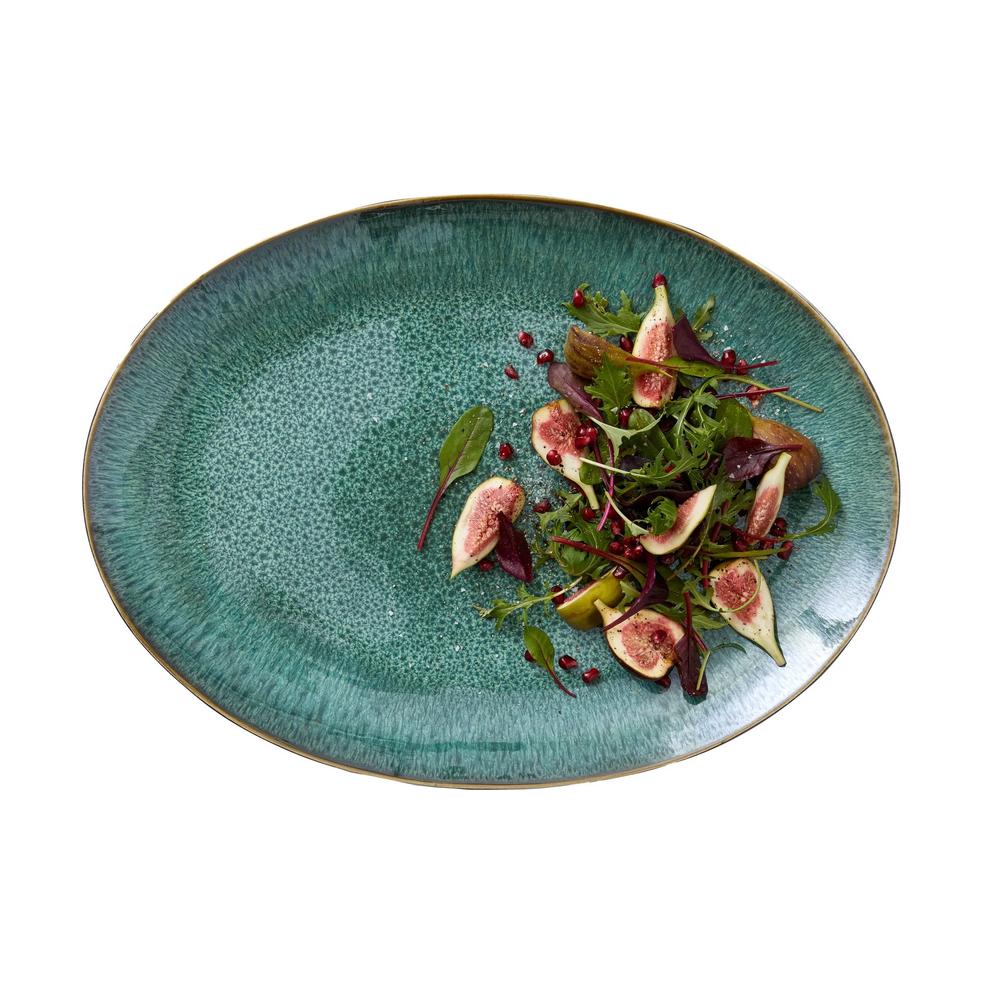 Bitz oval 碟子 45x34 cm, 黑色-绿色 Bitz