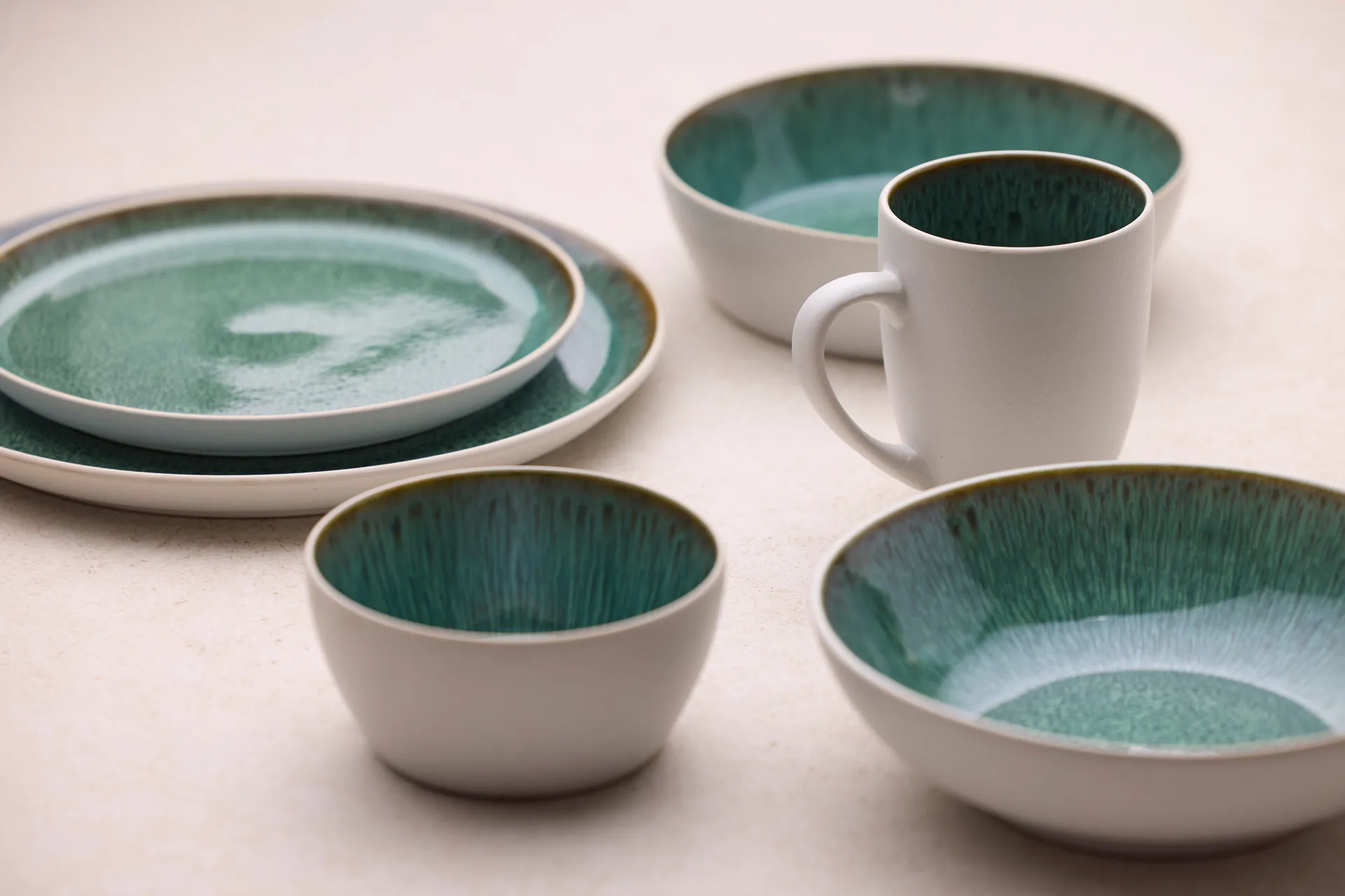 Bitz pasta 碗 gastro Ø20 cm, 白色-绿色 Bitz