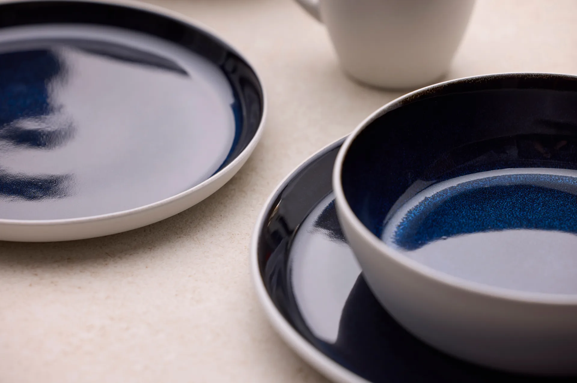 Bitz soup 碗 Ø 18 cm, 白色–深蓝 Bitz