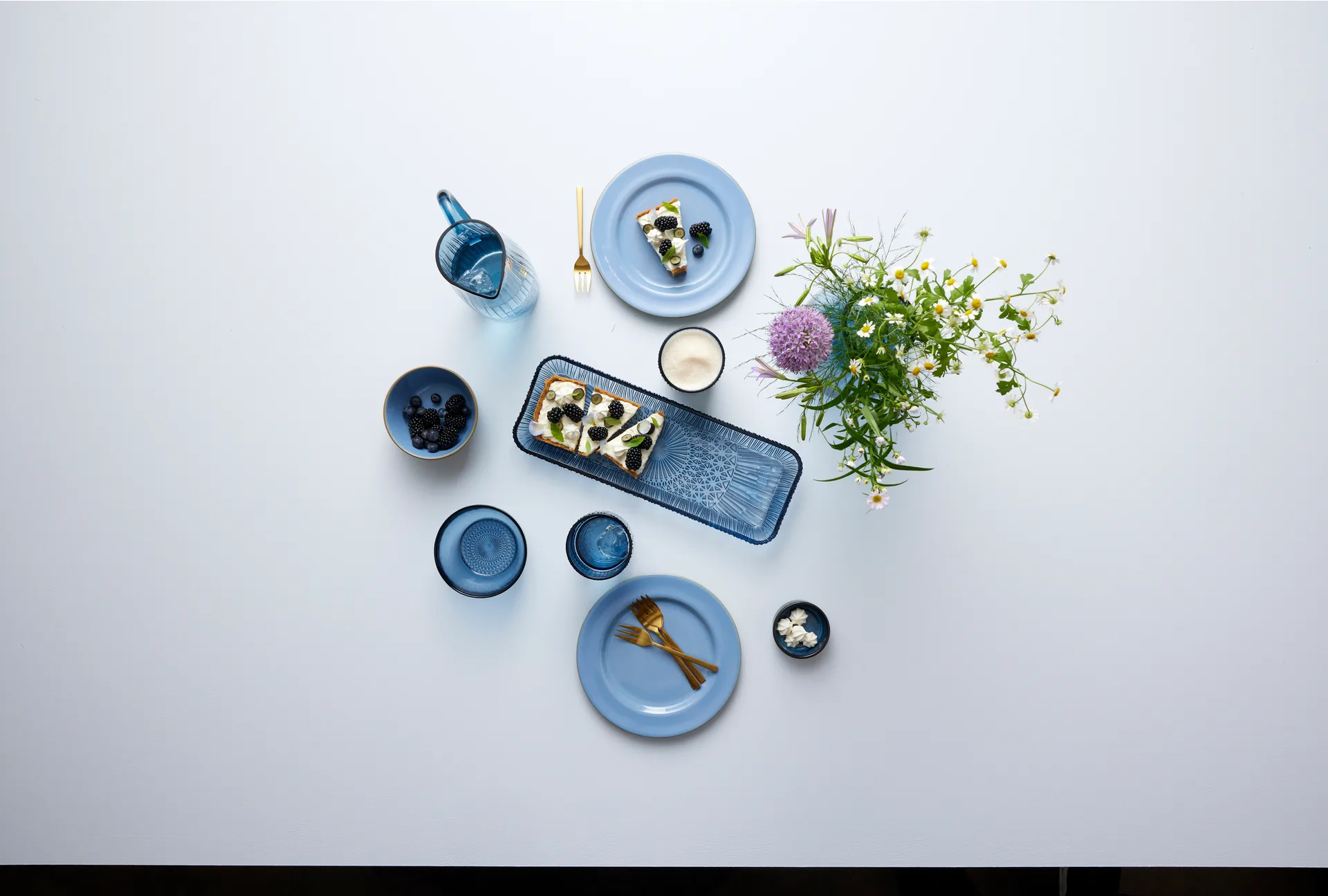 Kusintha café 玻璃 38 cl 四件套装, 蓝色 Bitz