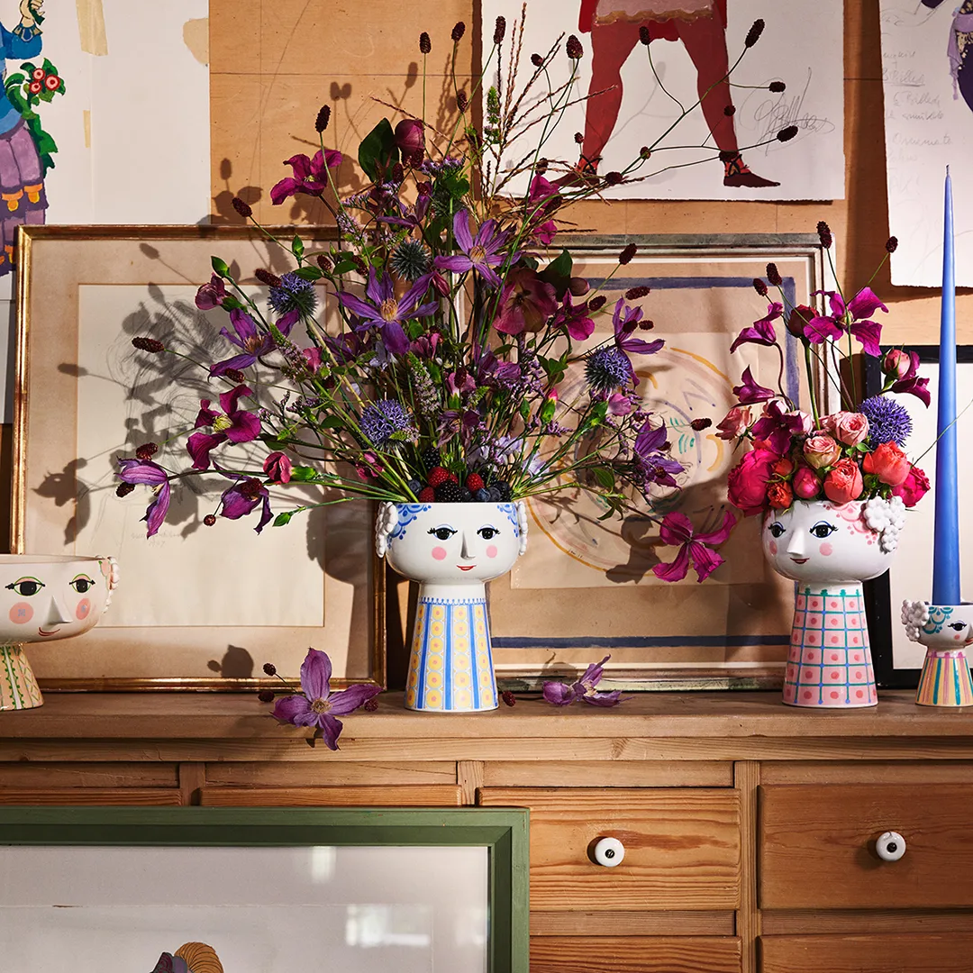 Eva 花瓶 18.5 cm, 蓝色-蓝色 Bjørn Wiinblad