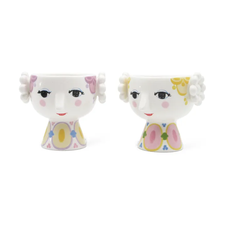 Eva 烛台Ø6.5cm 2件装 - 黄色_薰衣草色 - Bjørn Wiinblad