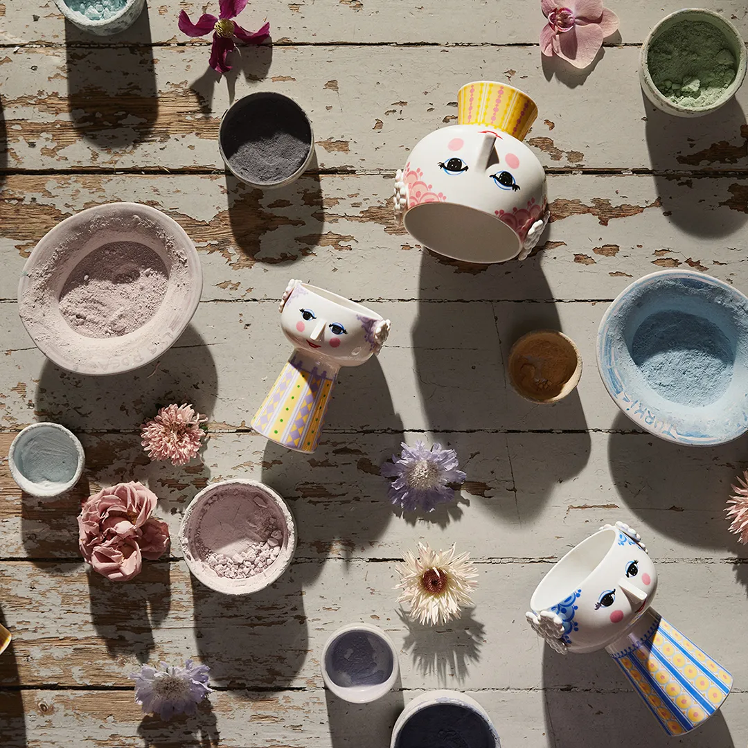 Eva 花盆 on foot Ø 15.5 cm, 粉色 Bjørn Wiinblad