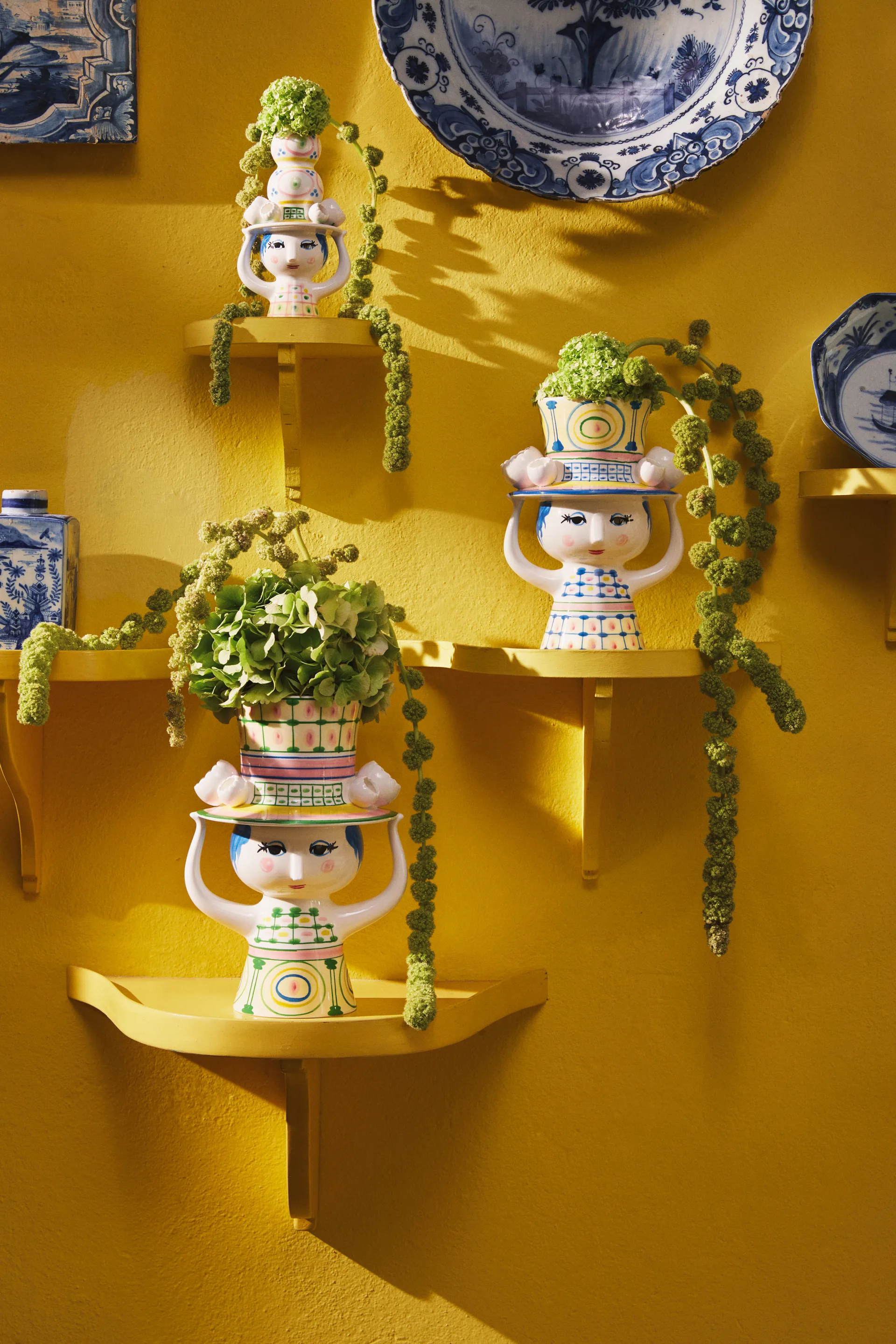 Lady with hat 烛台 H16 cm, 粉色 Bjørn Wiinblad