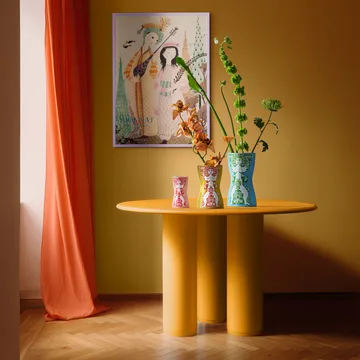 Nina 花瓶 - 黄色-粉色, 22 cm - Bjørn Wiinblad