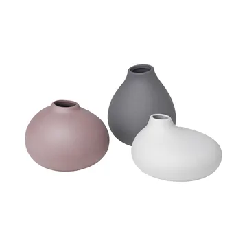 Blomus Nona系列 三件套花瓶 - Pewter-micro chip-bark - blomus