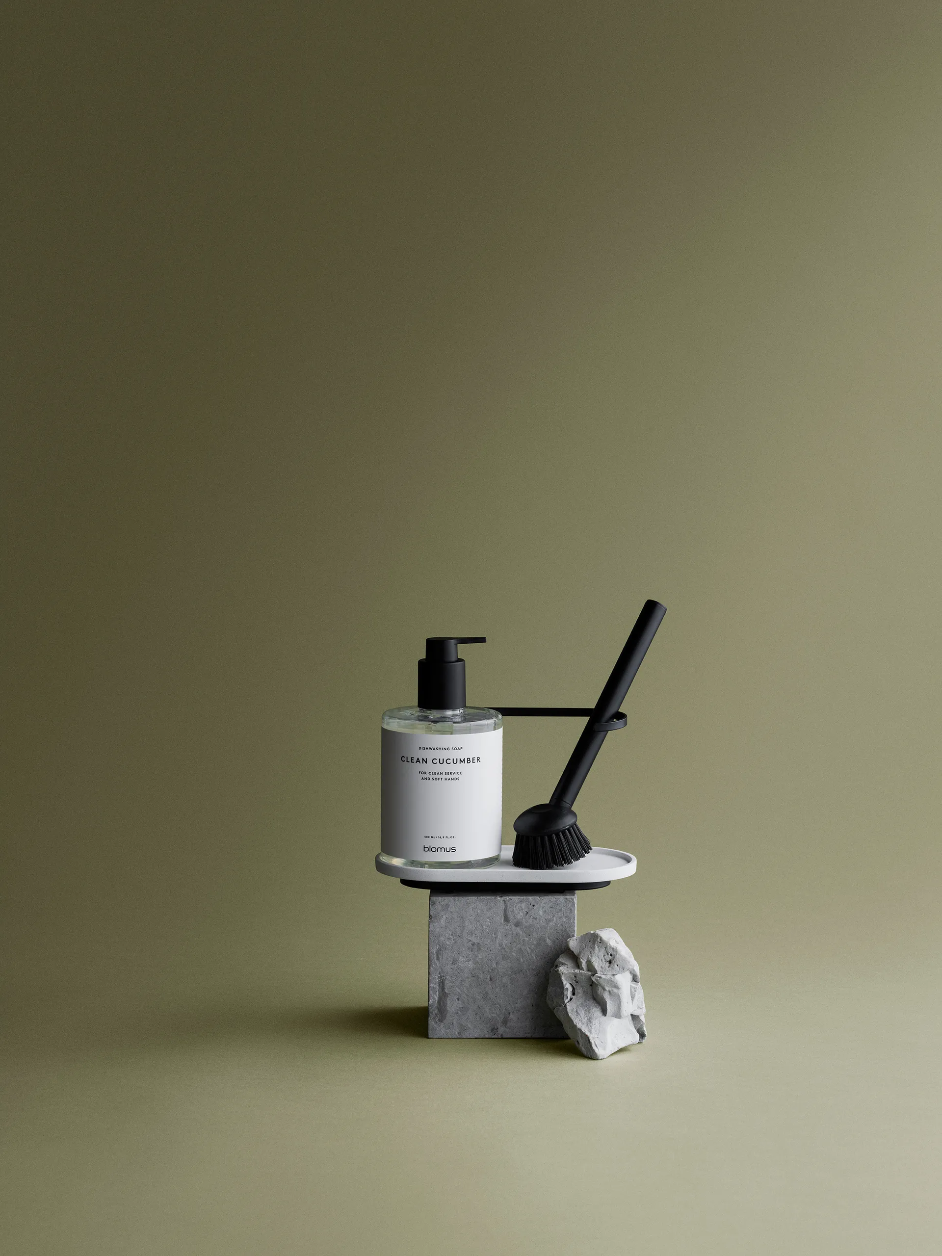 Dhuva 洗碗刷 和 soap holder, Lily 白色 blomus