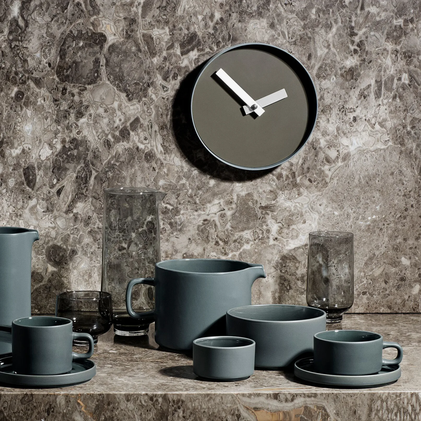 Flow hight tumbler glass 两件套装, Smoke blomus