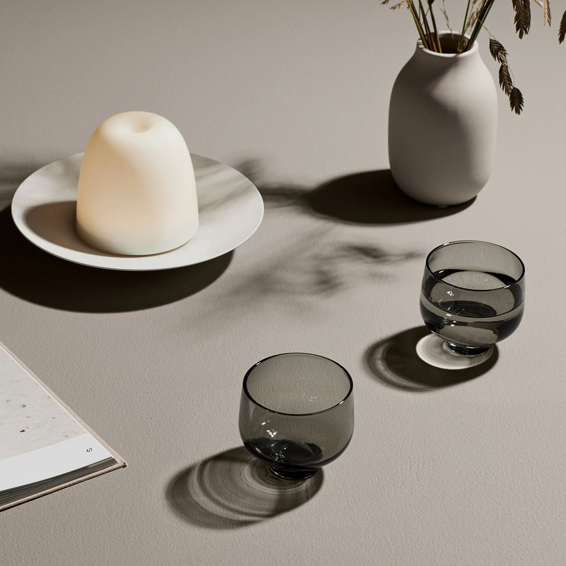 Flow tumbler glass 22 cl 两件套装, Smoke blomus