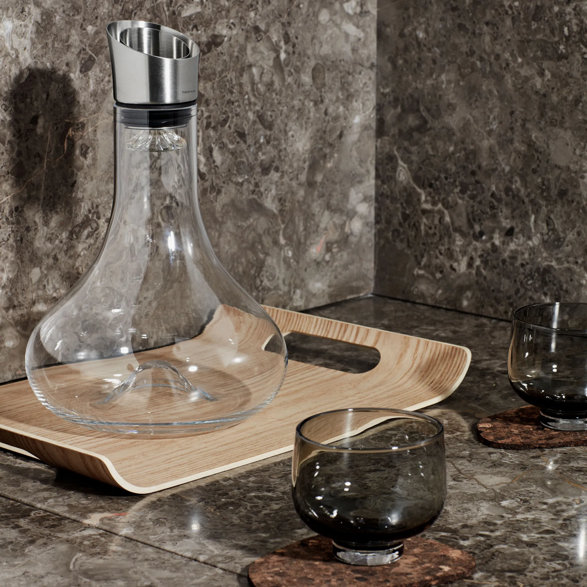 Flow tumbler glass 22 cl 两件套装, Smoke blomus