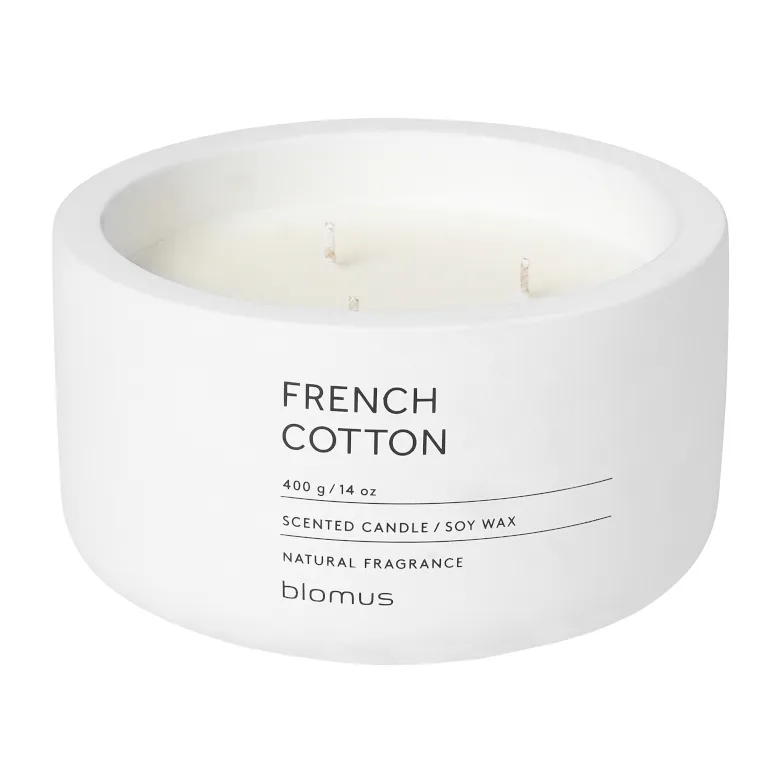 Fraga scented candles 25 hours, French Cotton-Lily 白色 blomus