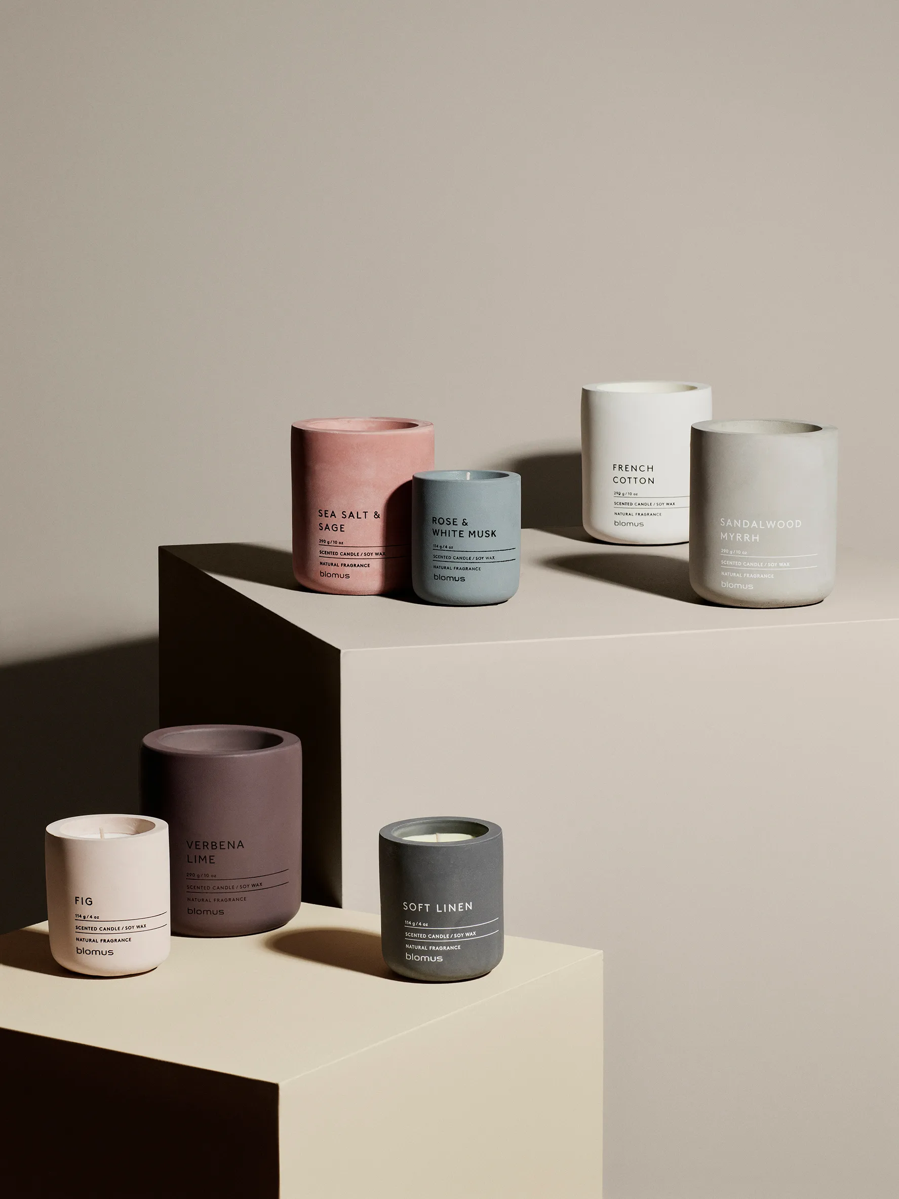 Fraga scented candles 55 hours, French Cotton-Lily 白色 blomus