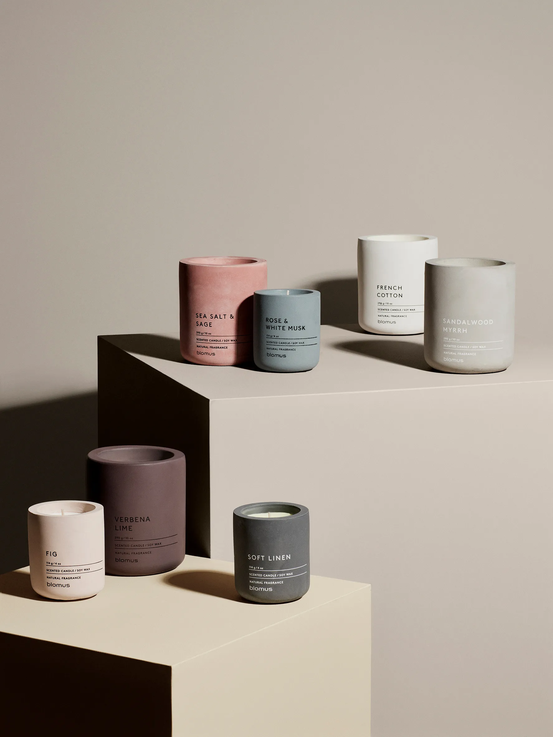 Fraga scented candles 55 hours, Sea salt & Sage-Withered 玫瑰色 blomus