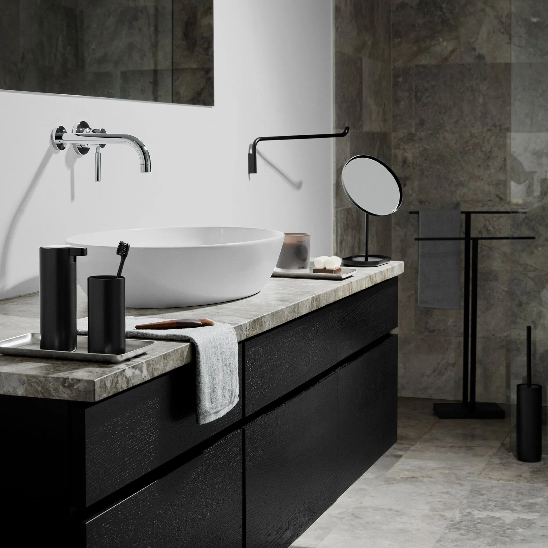 Modo 牙刷 马克杯, 黑色 blomus