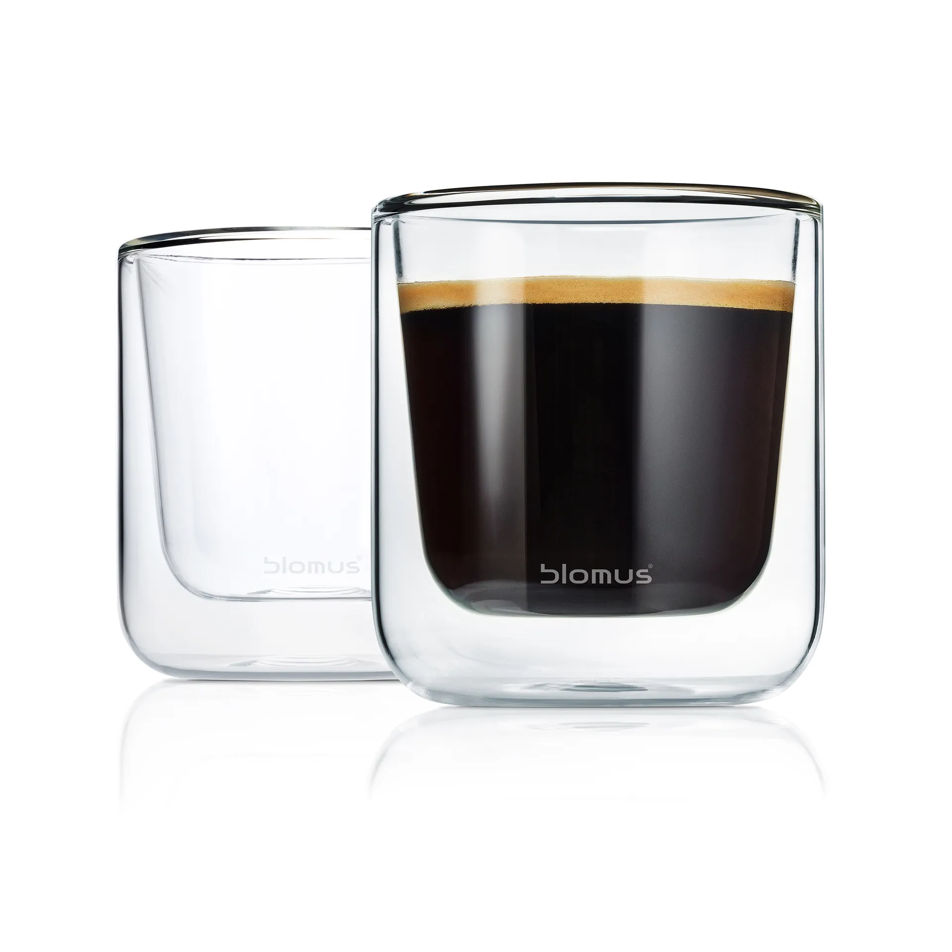 Nero insulating coffee glass 两件套装, Clear blomus