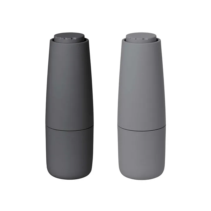 Salpi 塑料盐胡椒研磨器 - 鲨鱼皮_磁铁灰_灰色_灰色 - blomus