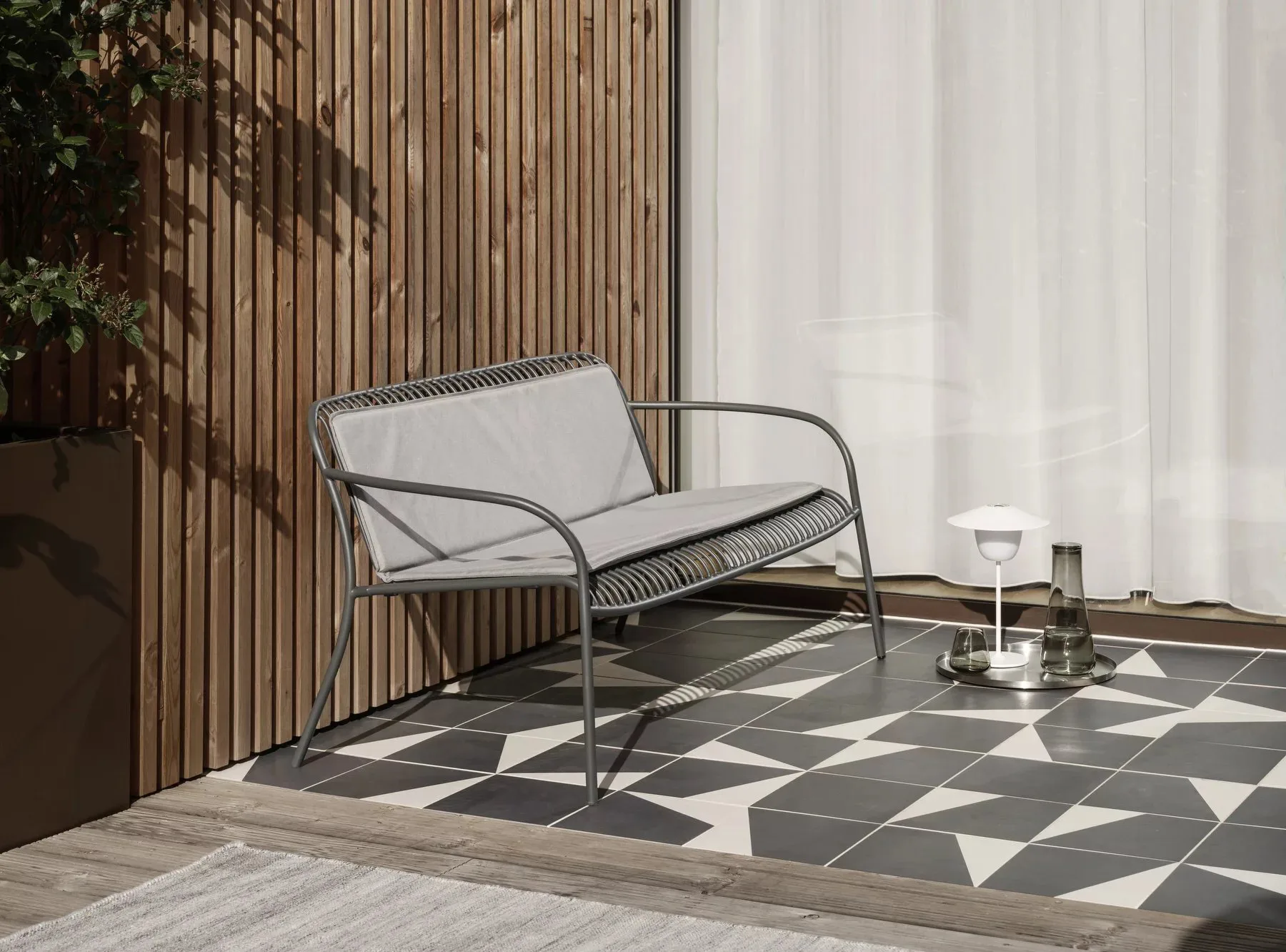 靠枕|靠垫 to YUA lounge sofa, 混纺 灰色 blomus