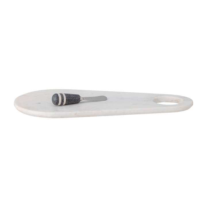 Abrielle cheese knife with 切菜板 20x42 cm, 白色 marble-不锈钢 Bloomingville
