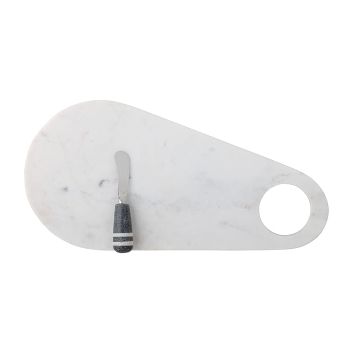 Abrielle cheese knife with 切菜板 20x42 cm, 白色 marble-不锈钢 Bloomingville
