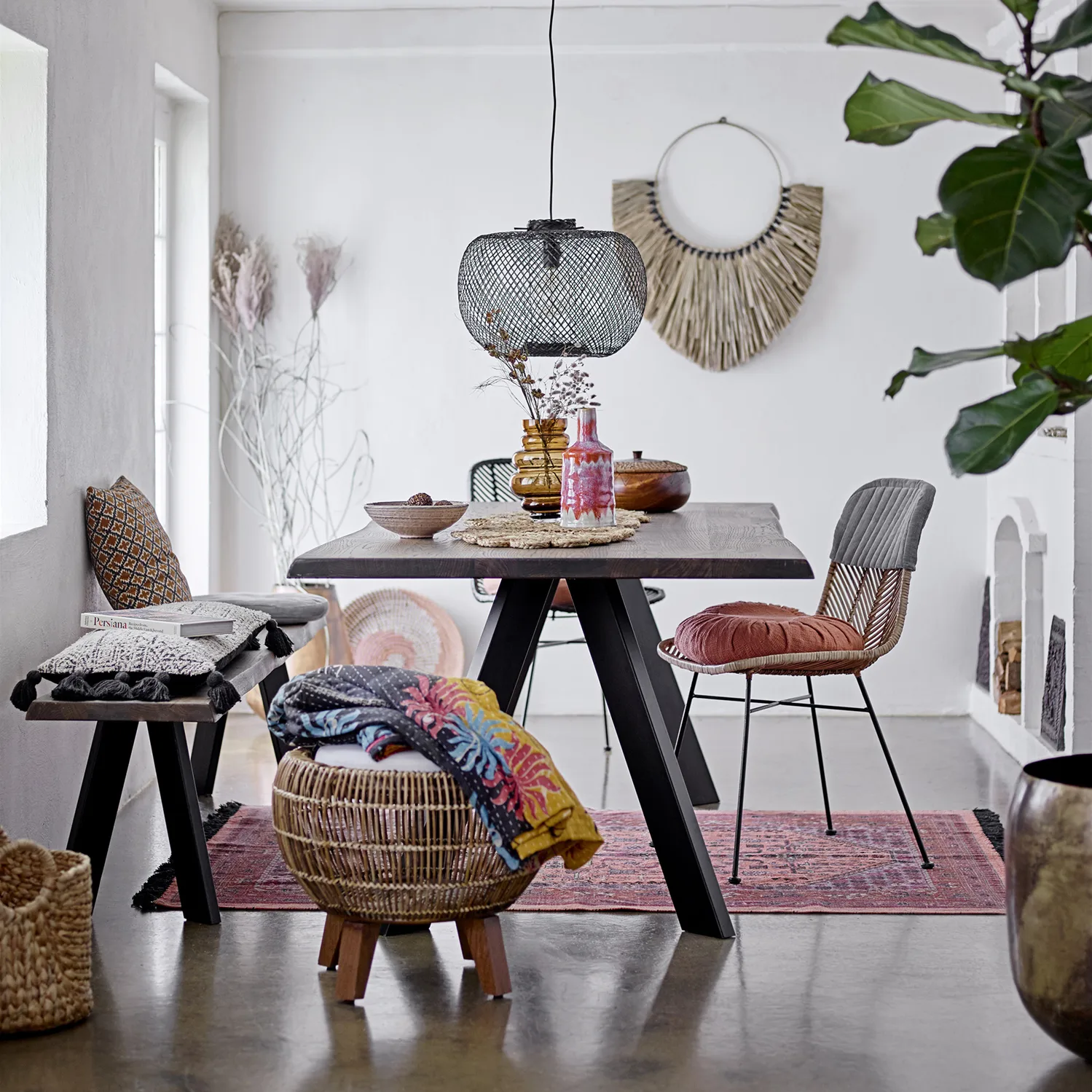 Bloomingville 吊灯 bamboo Ø42 cm, 黑色 Bloomingville